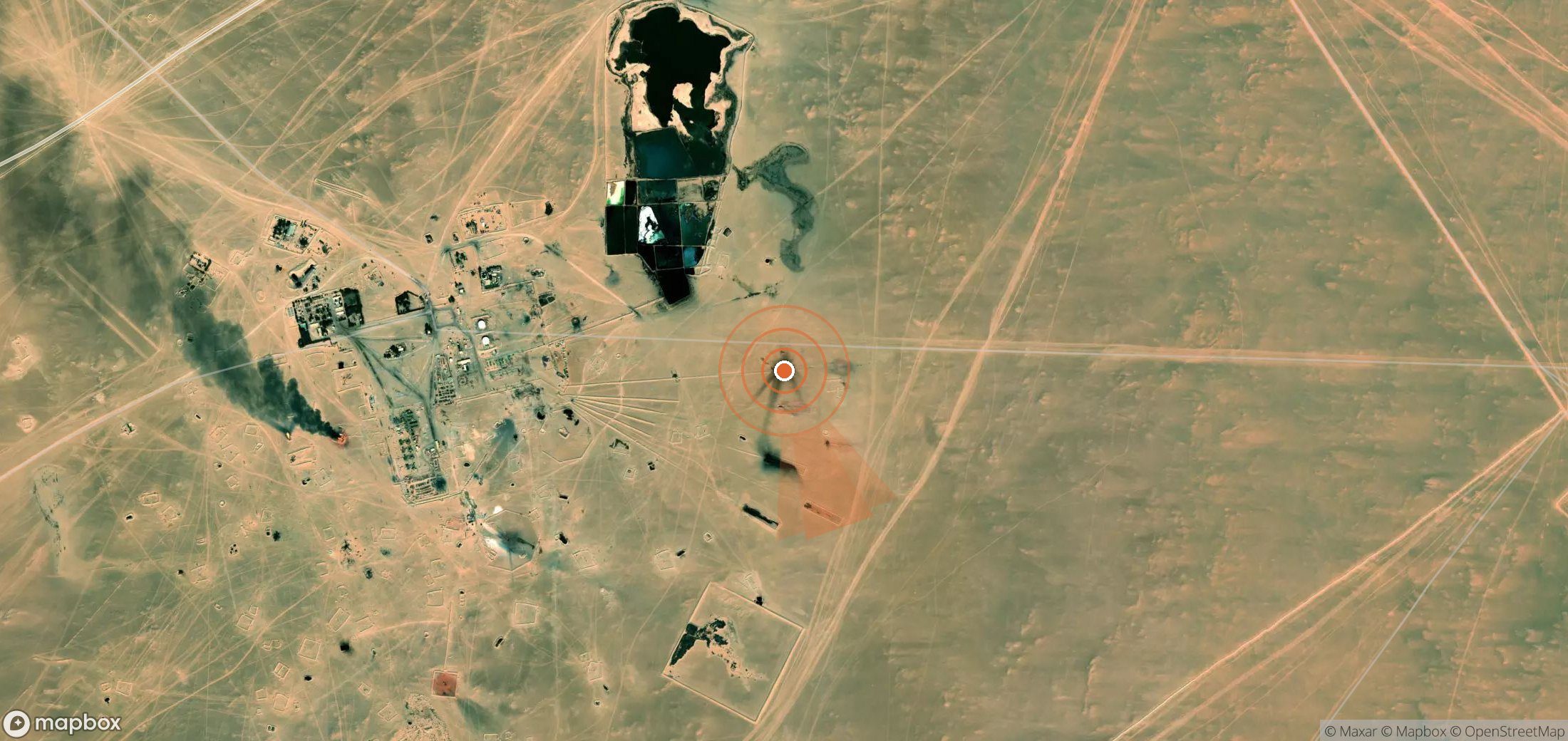Mapa satelital de plumas de metano en Libia