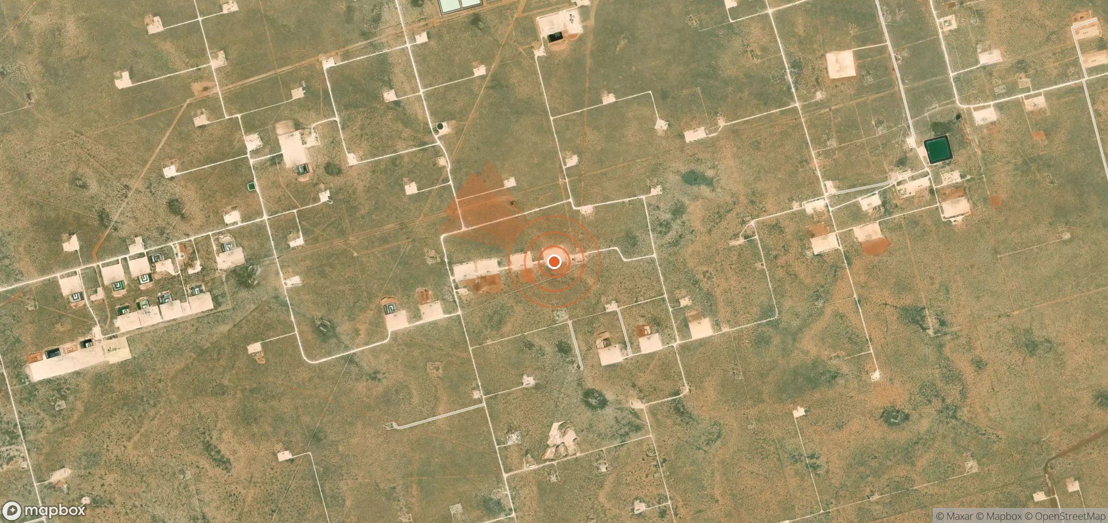 Satellite map of methane plume locations in United States