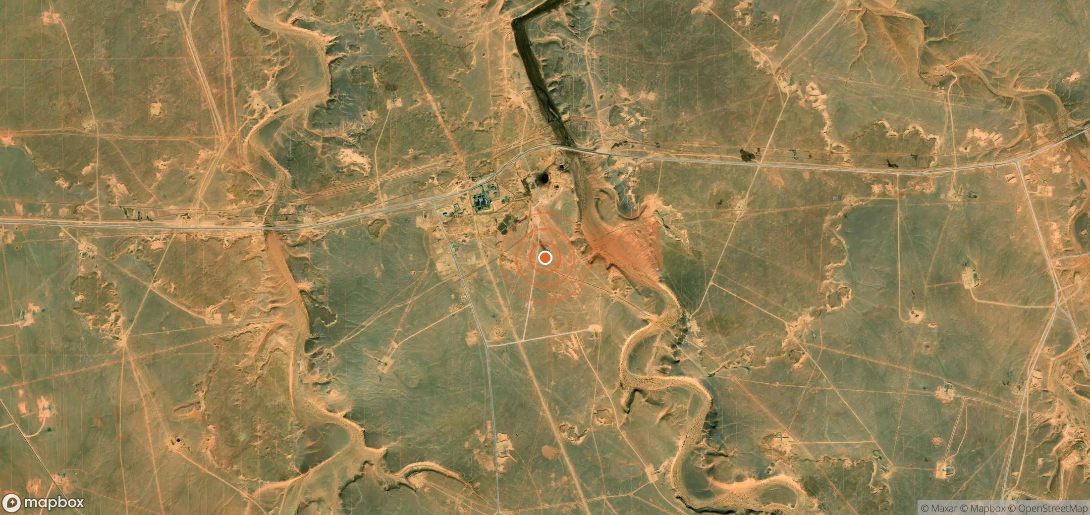 Mapa satelital de plumas de metano en Argelia