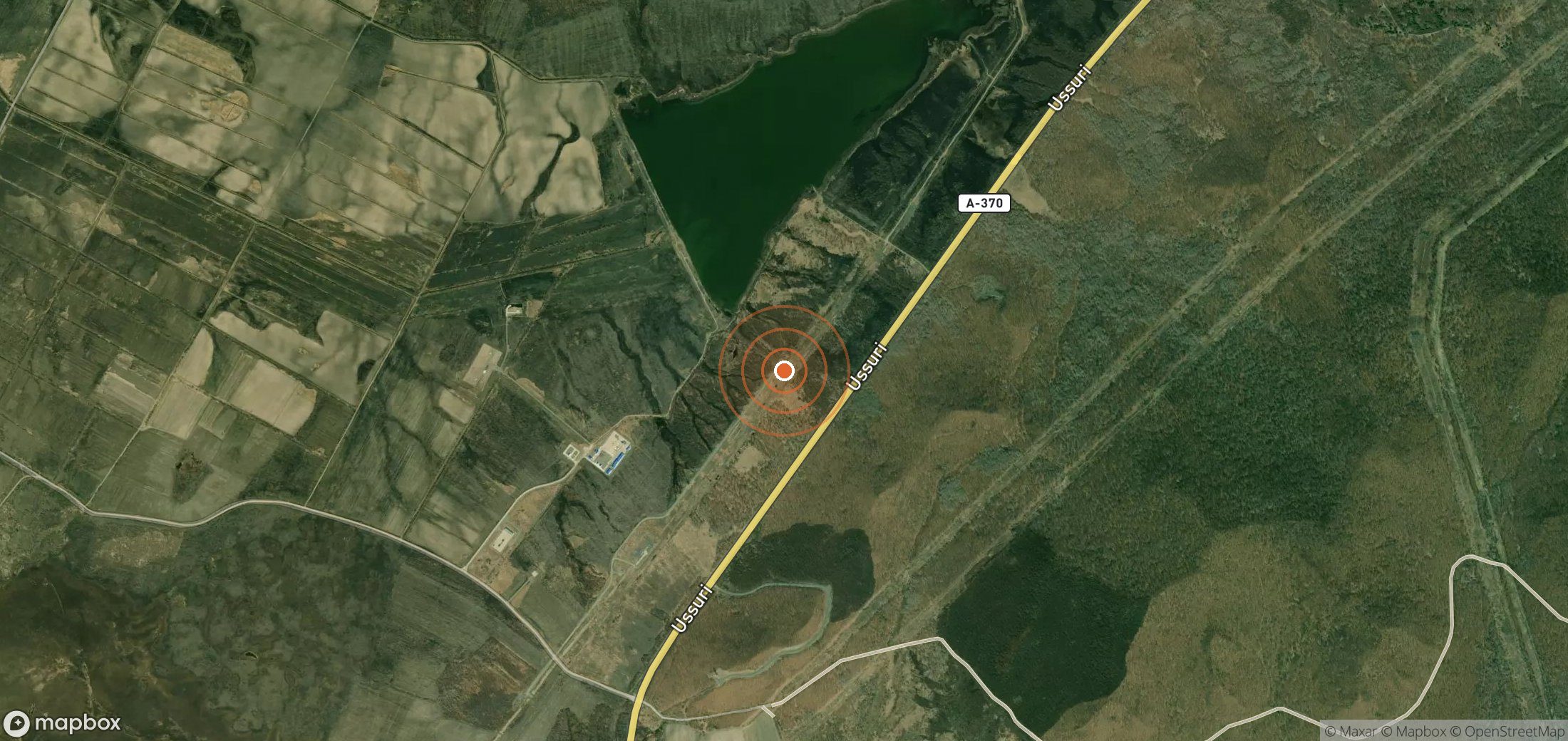 Satellite map of methane plume locations in Russia