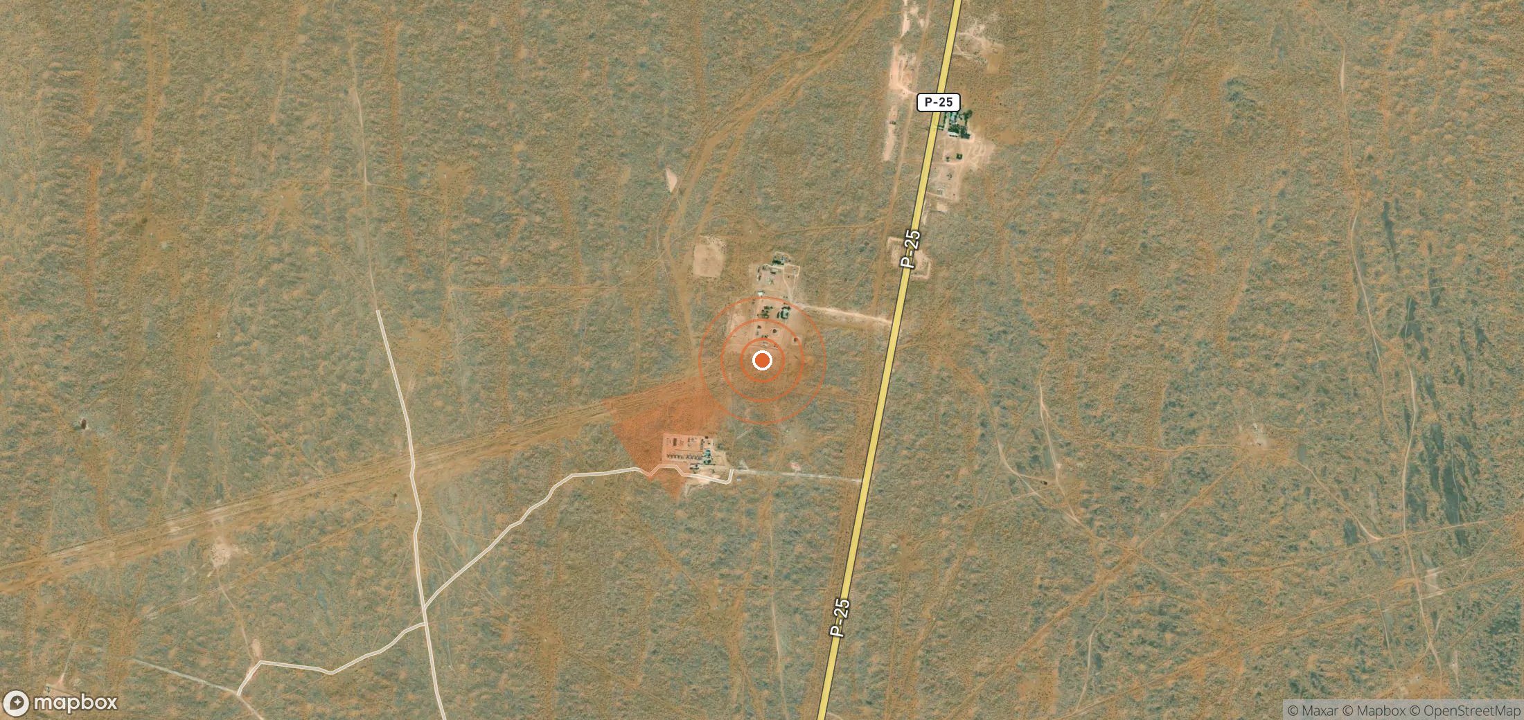 Satellite map of methane plume locations in Turkmenistan