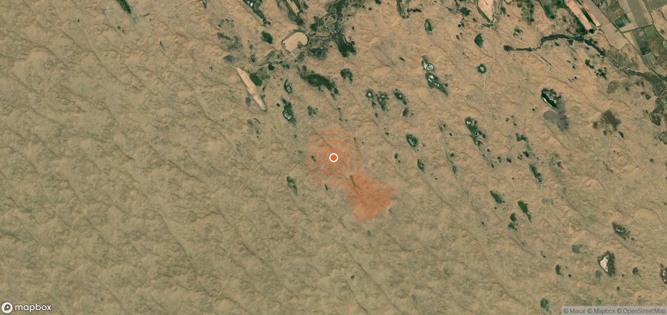 Satellite map of methane plume locations in Turkmenistan
