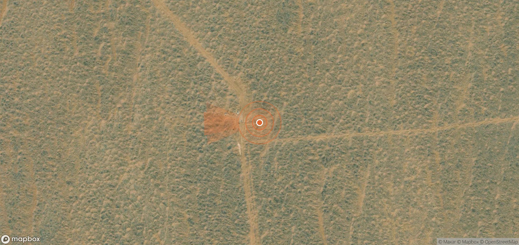 Satellite map of methane plume locations in Turkmenistan