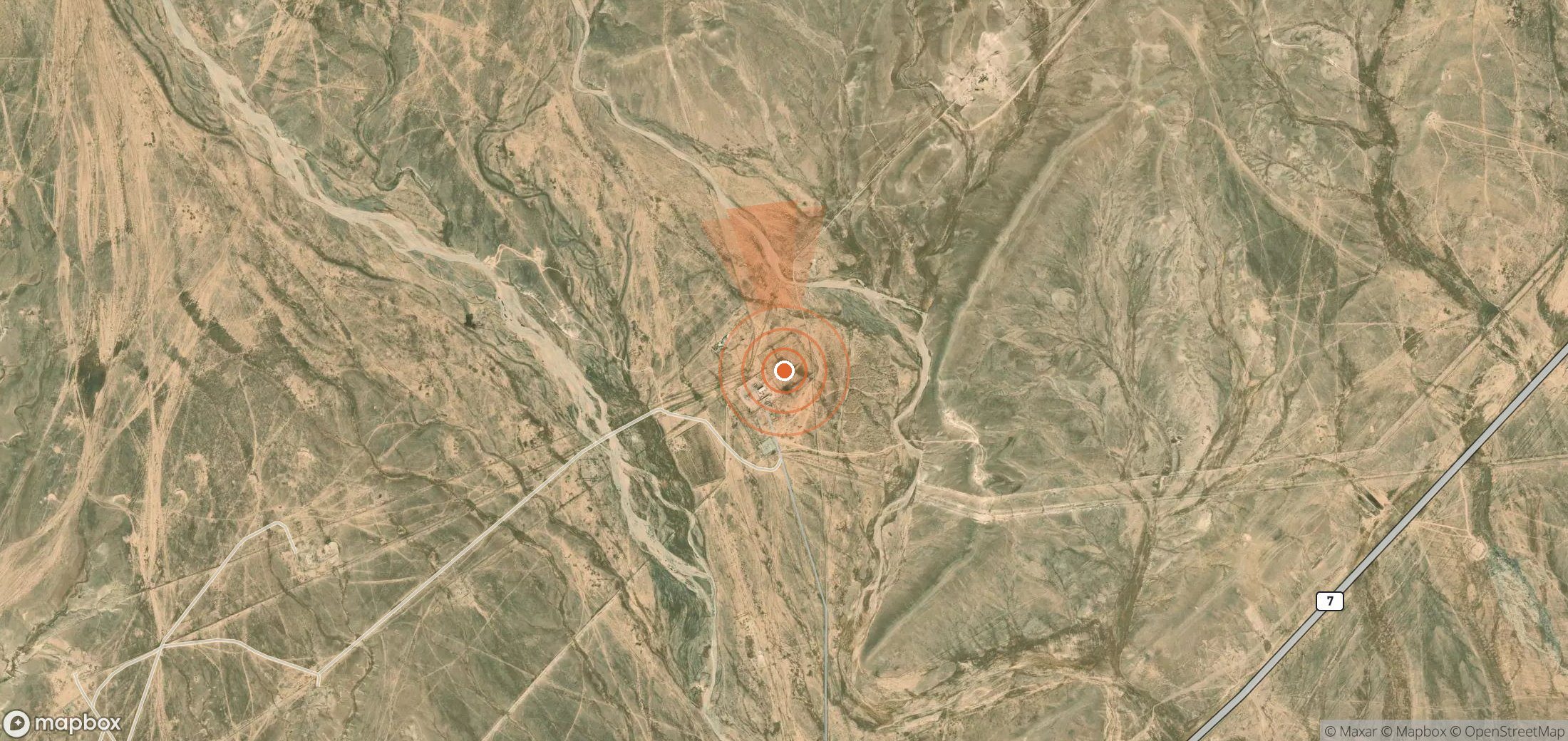 Mapa satelital de plumas de metano en Siria