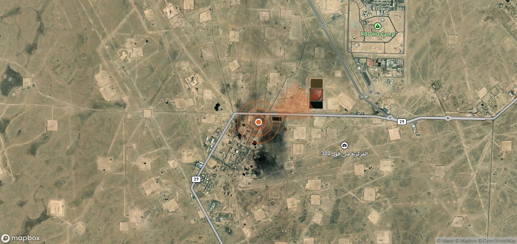 Mapa satelital de plumas de metano en Irak