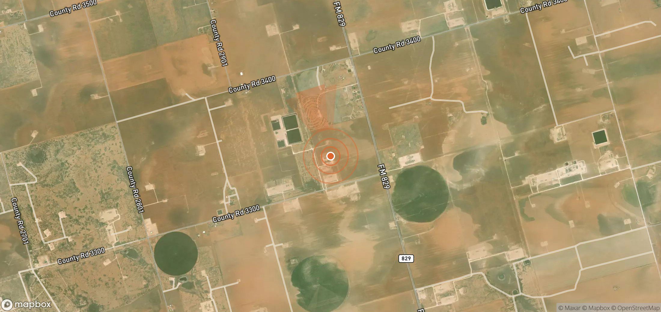 Satellite map of methane plume locations in United States