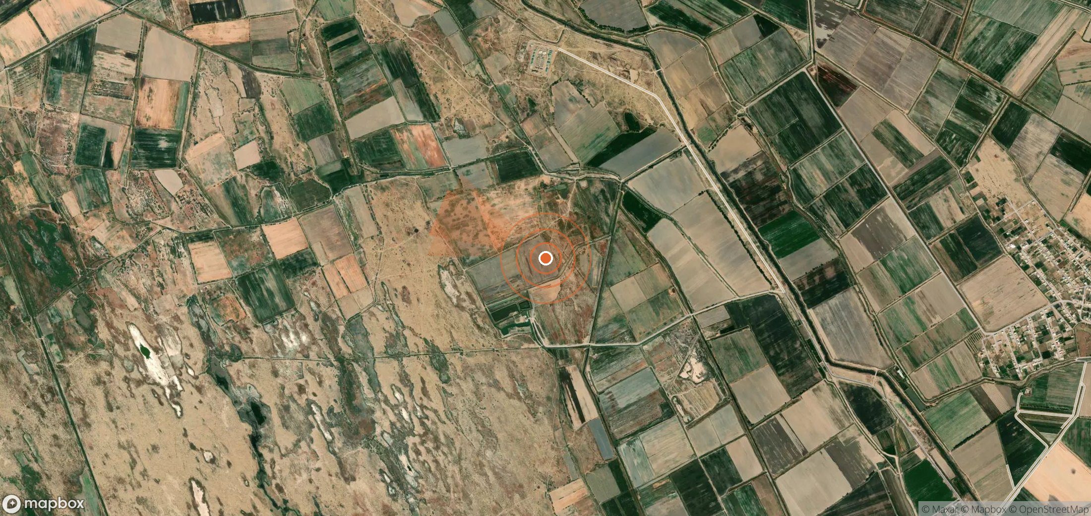 Satellite map of methane plume locations in Turkmenistan