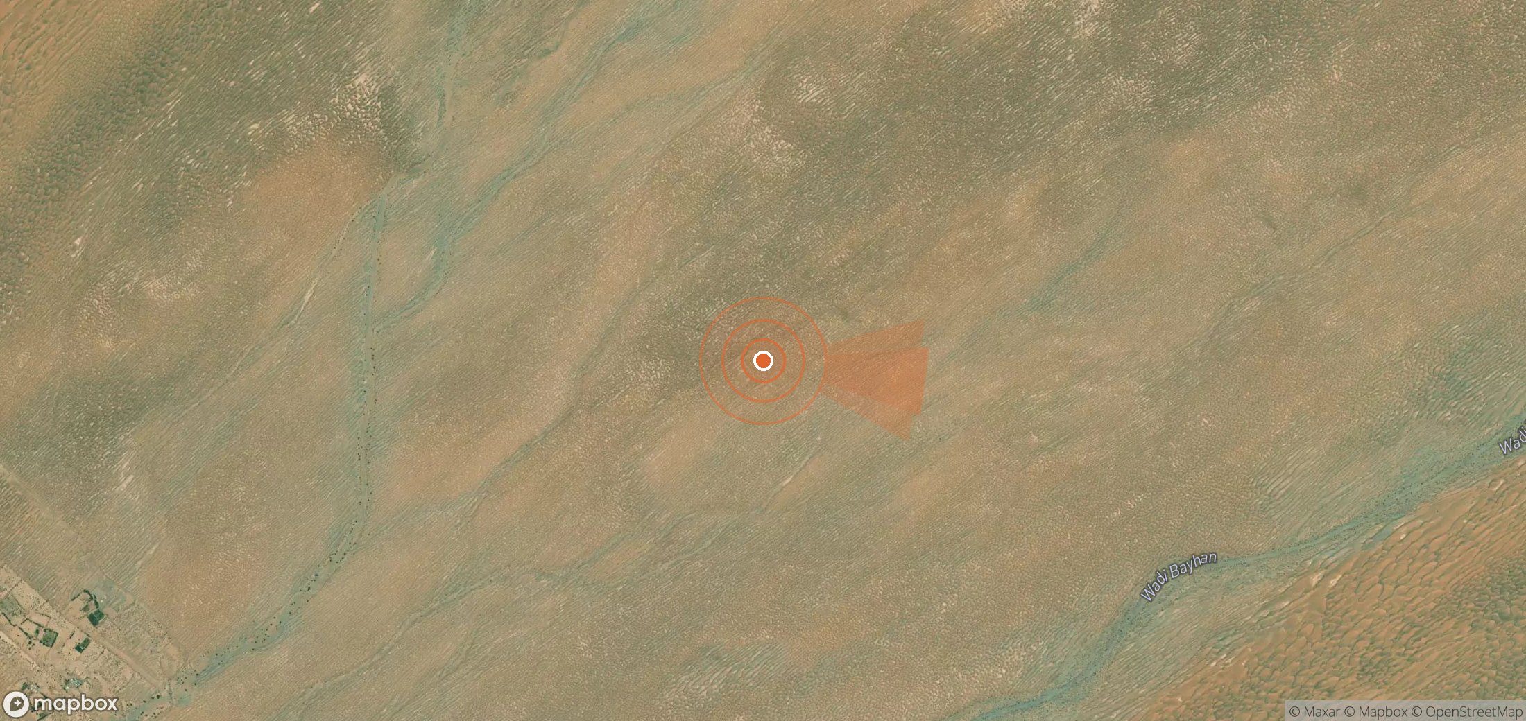 Mapa satelital de plumas de metano en Yemen