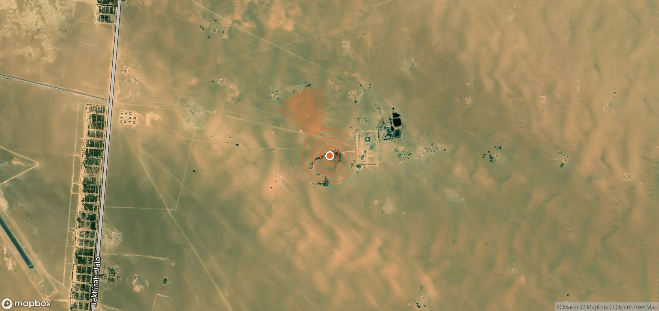Satellite map of methane plume locations in Libya