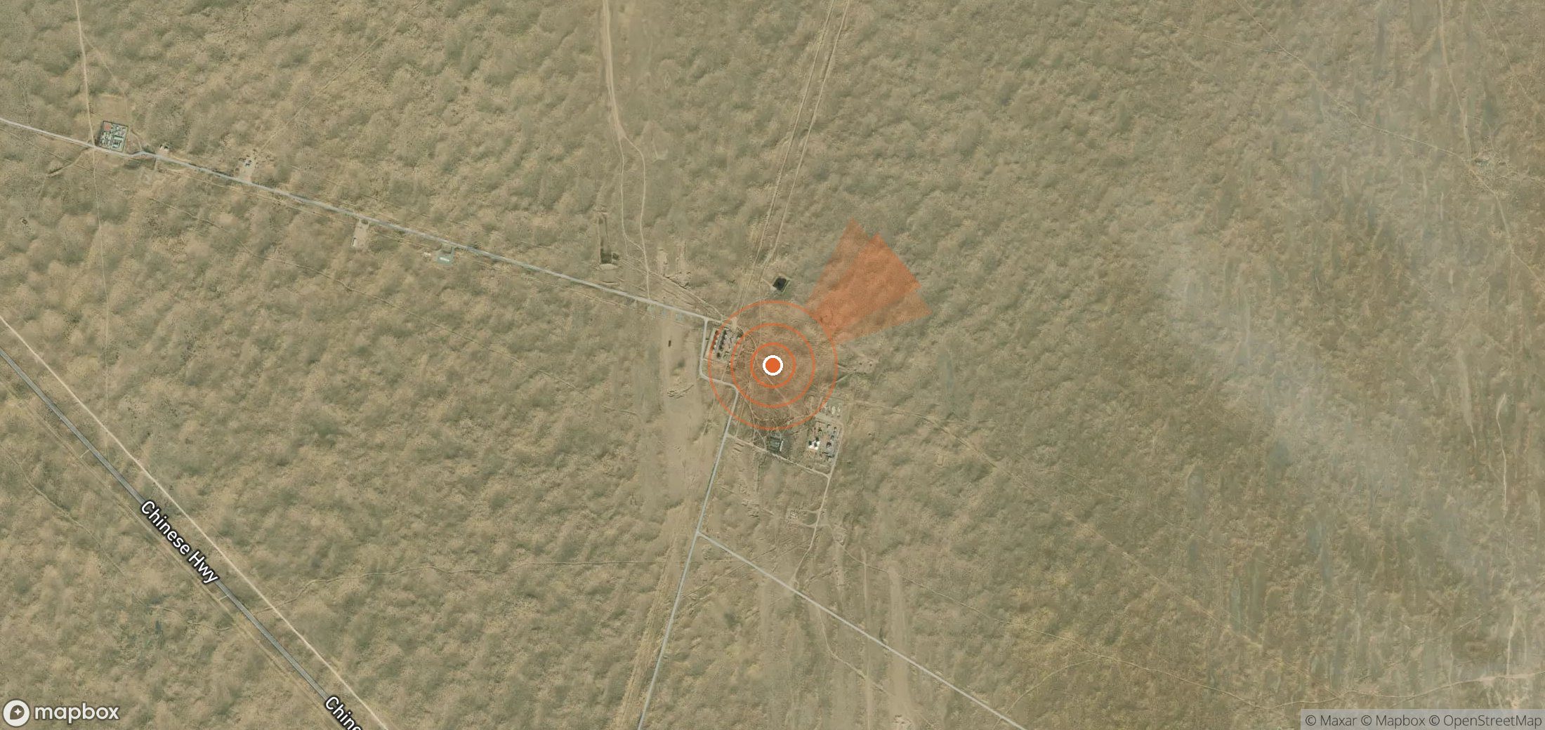 Satellite map of methane plume locations in Turkmenistan
