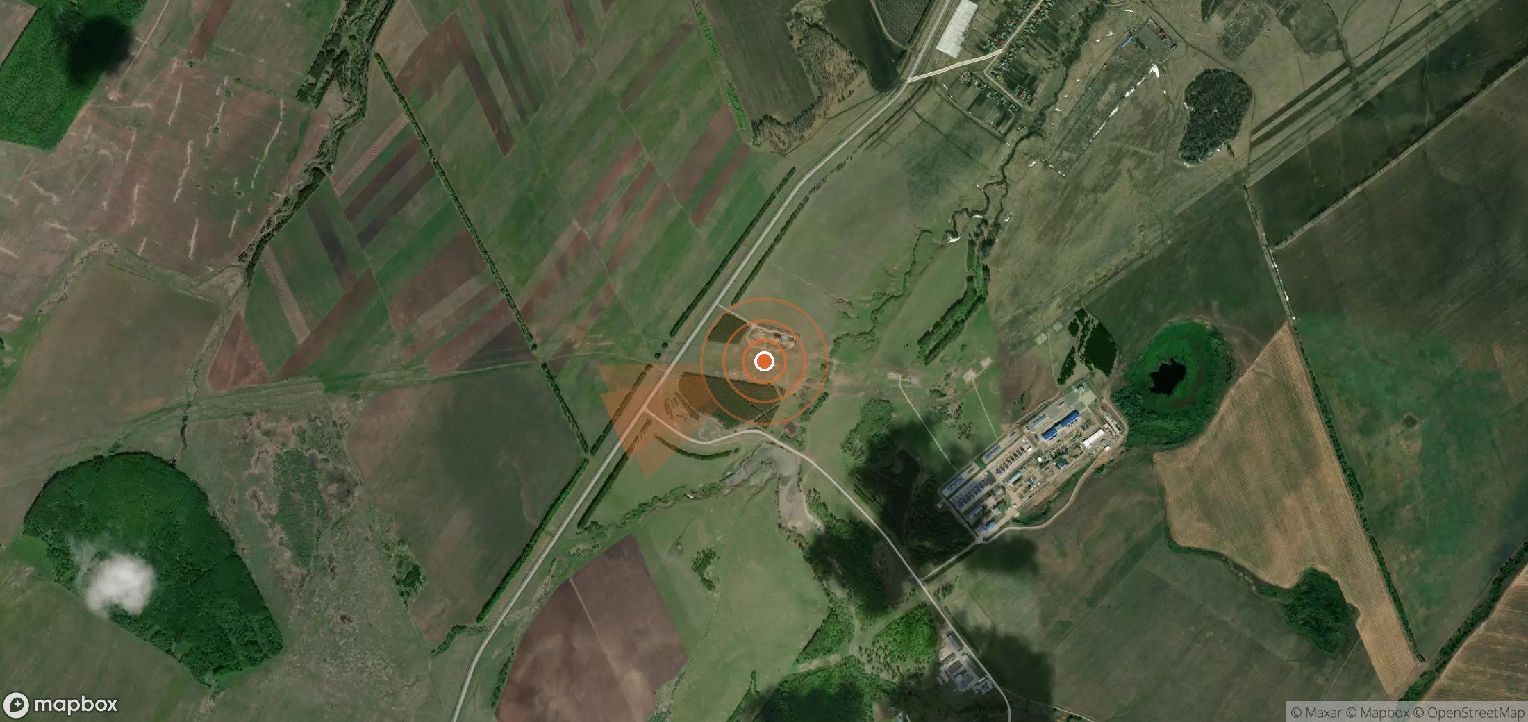 Satellite map of methane plume locations in Russia