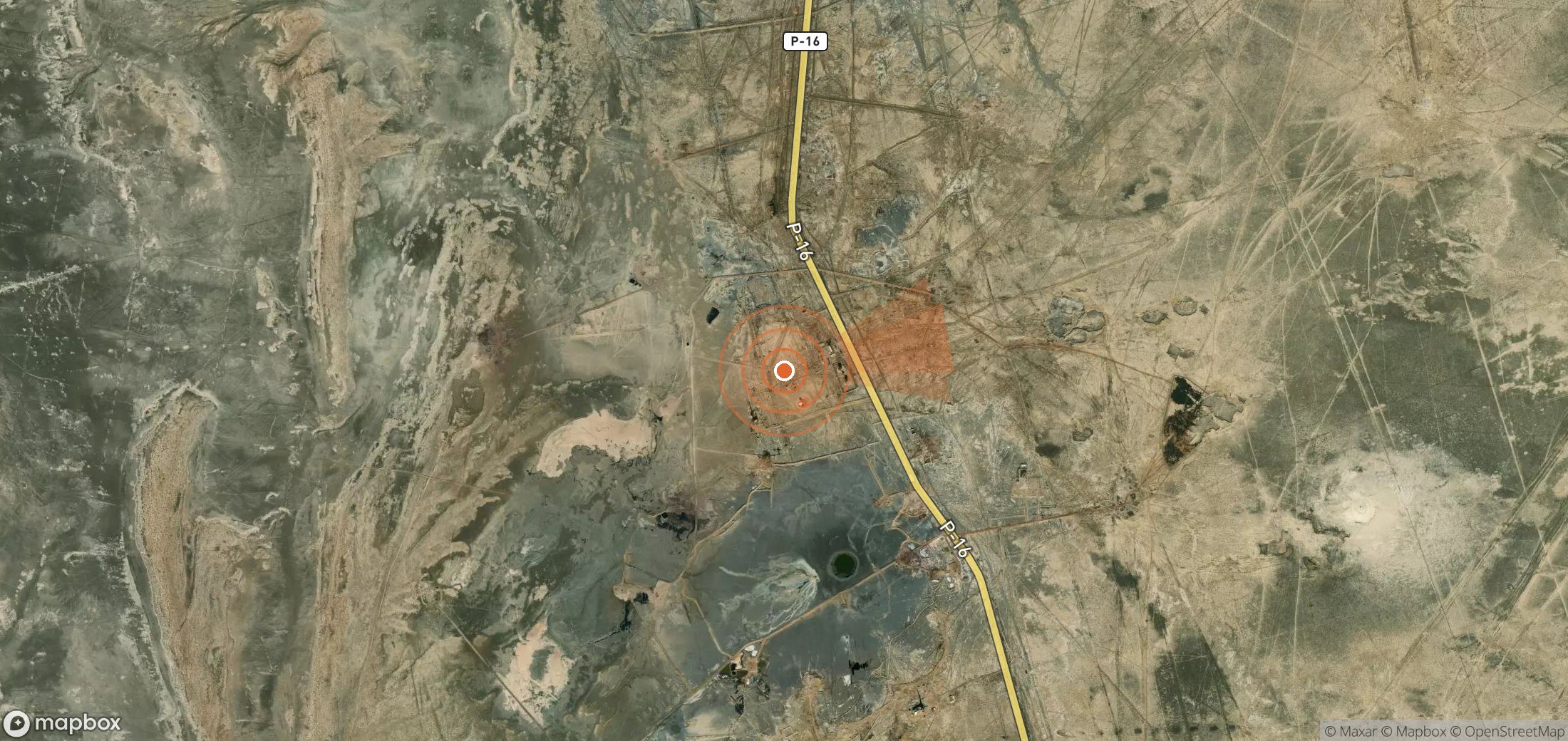 Satellite map of methane plume locations in Turkmenistan