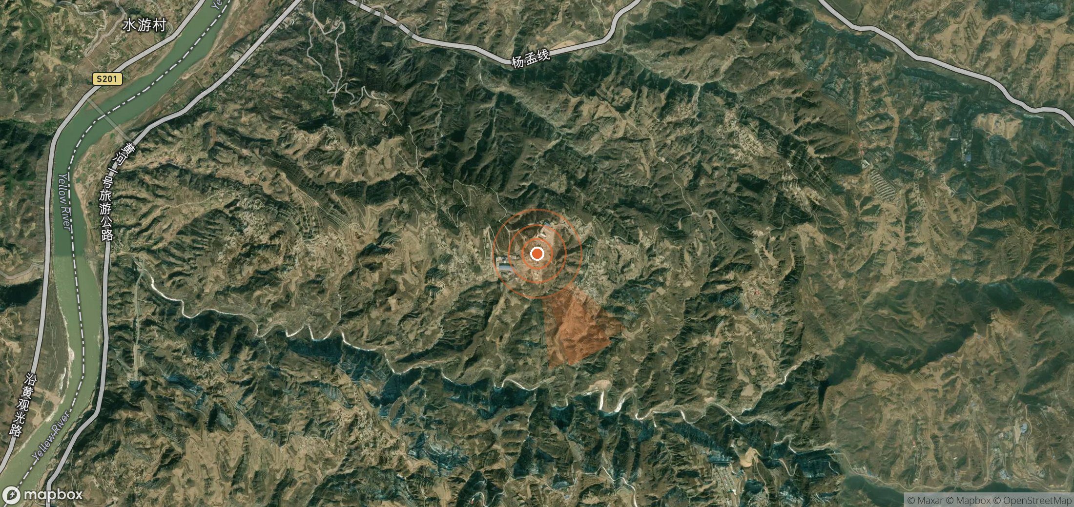 Satellite map of methane plume locations in China