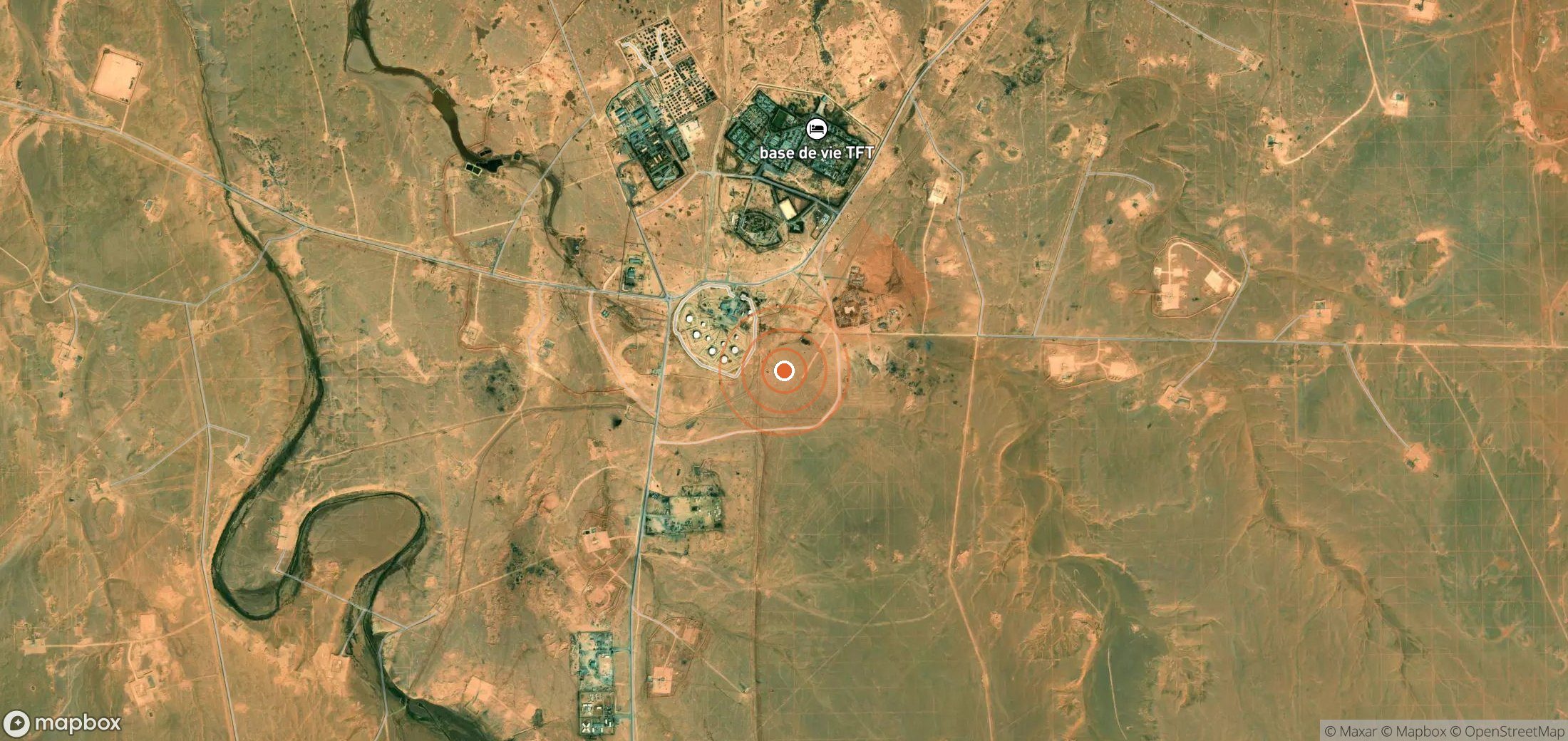 Satellite map of methane plume locations in Algeria