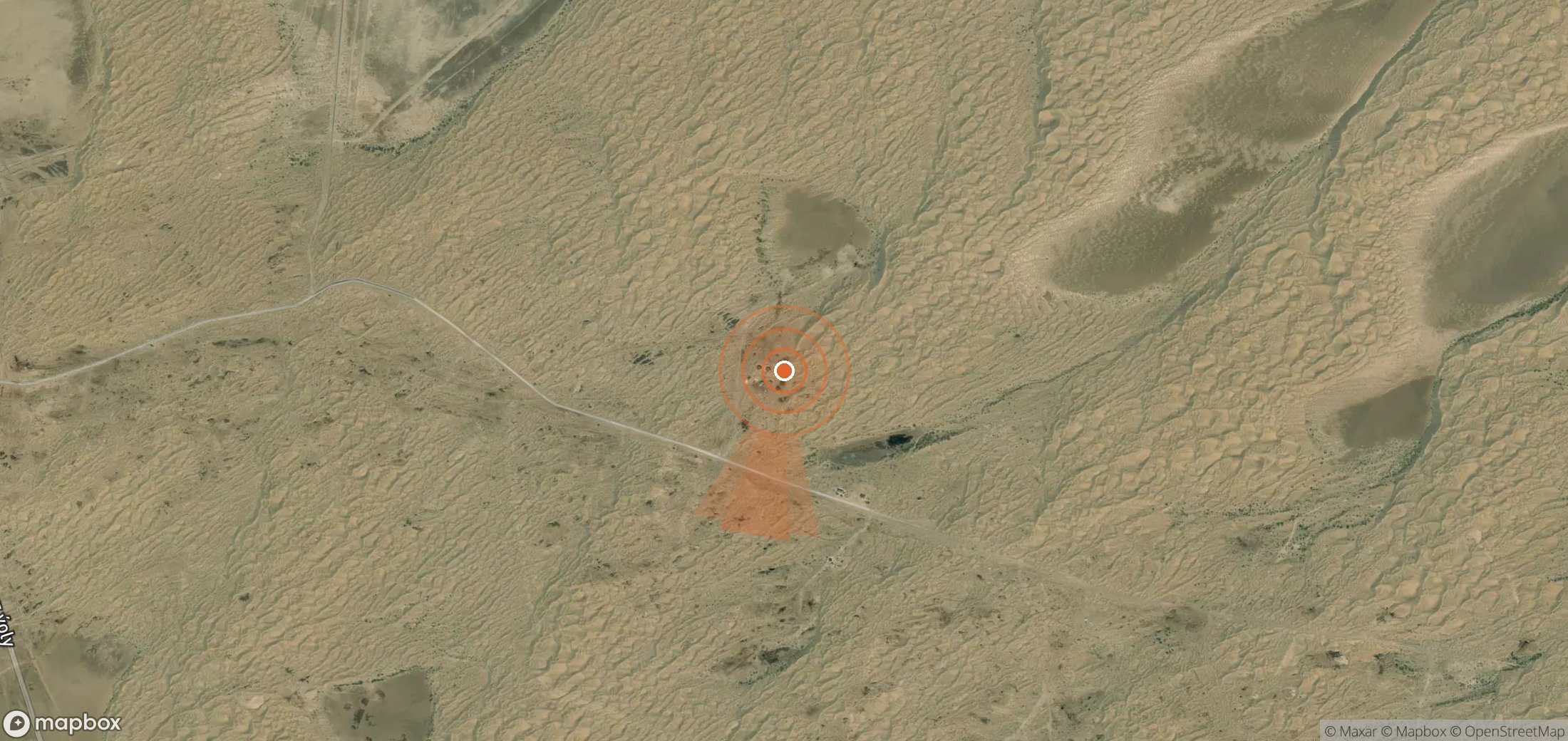Mapa satelital de plumas de metano en Turkmenistán