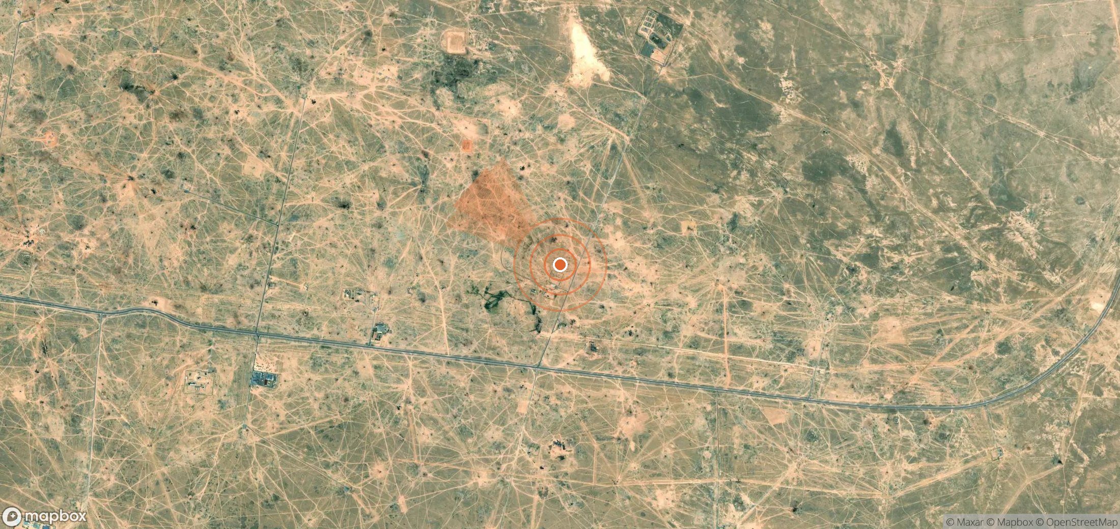 Mapa satelital de plumas de metano en Kazajistán