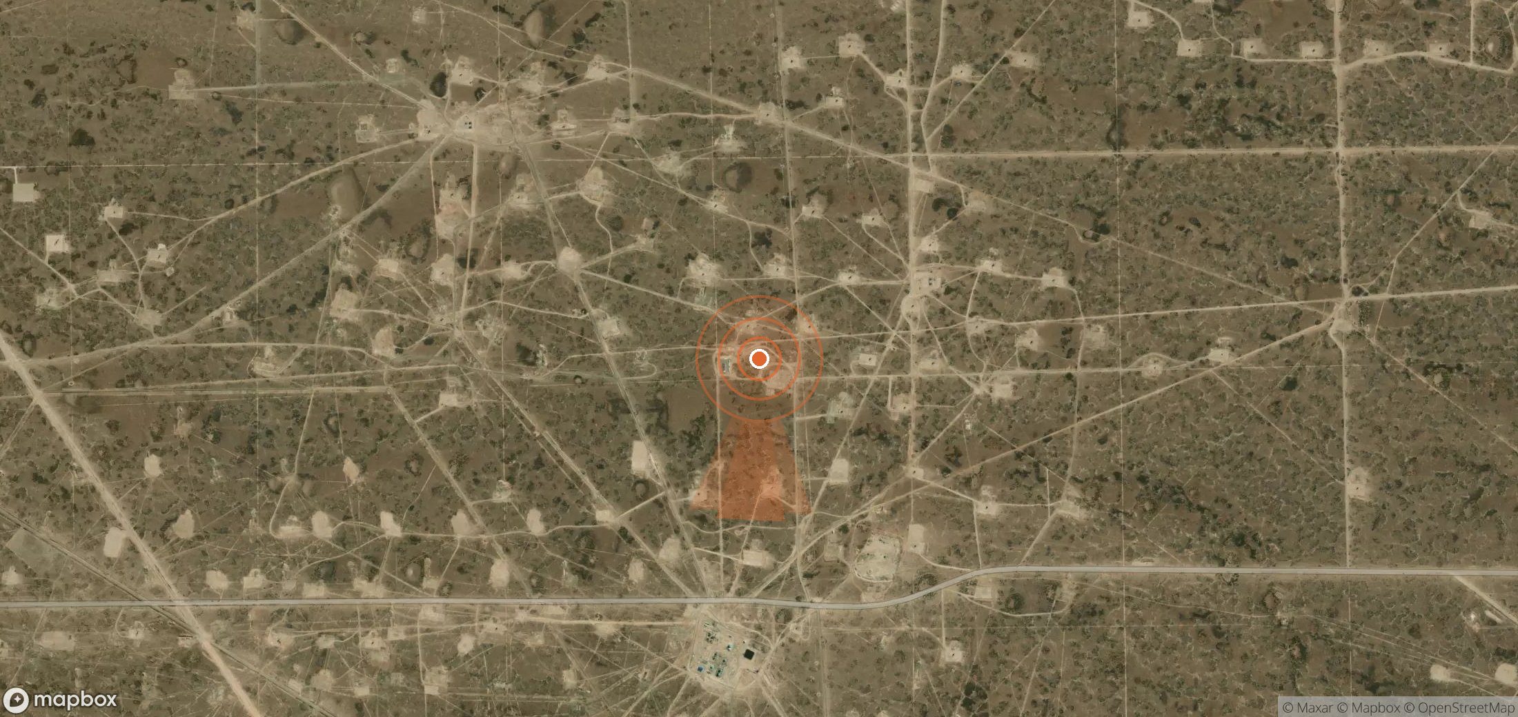 Satellite map of methane plume locations in Argentina