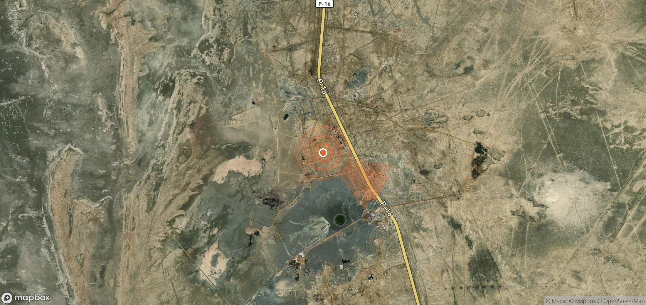 Satellite map of methane plume locations in Turkmenistan