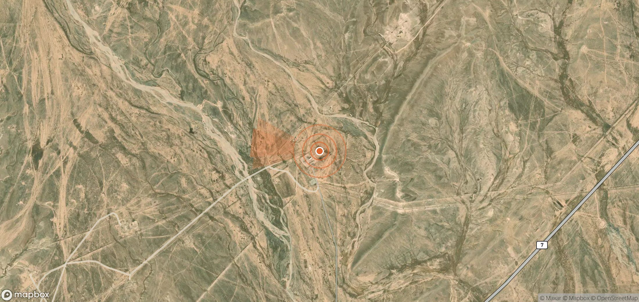 Mapa satelital de plumas de metano en Siria