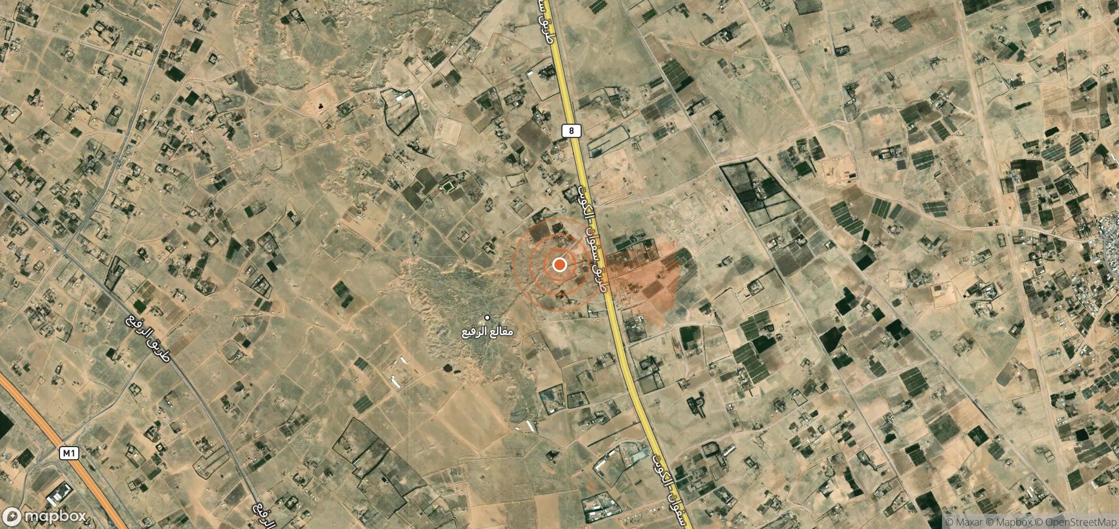Satellite map of methane plume locations in Iraq