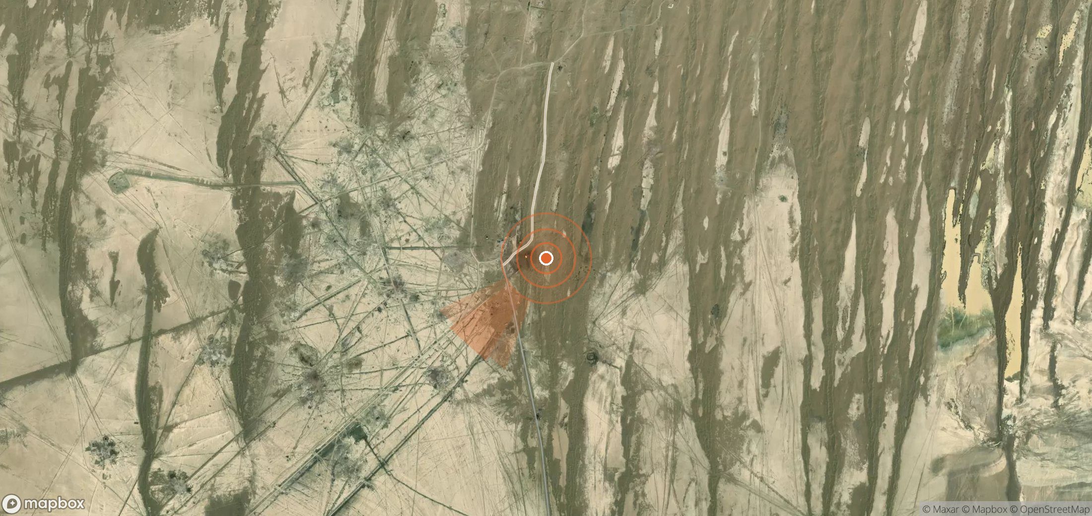 Satellite map of methane plume locations in Turkmenistan
