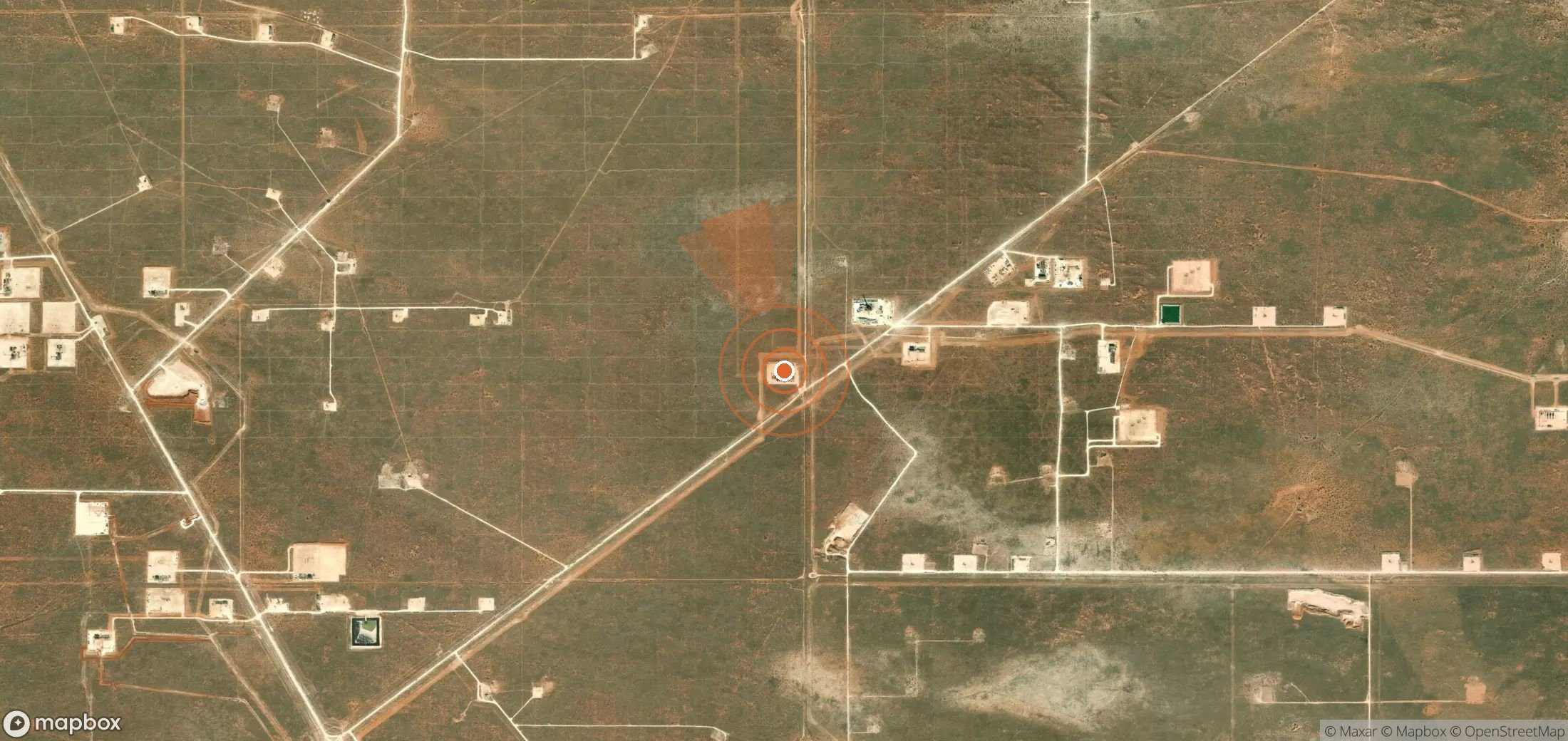 Satellite map of methane plume locations in United States