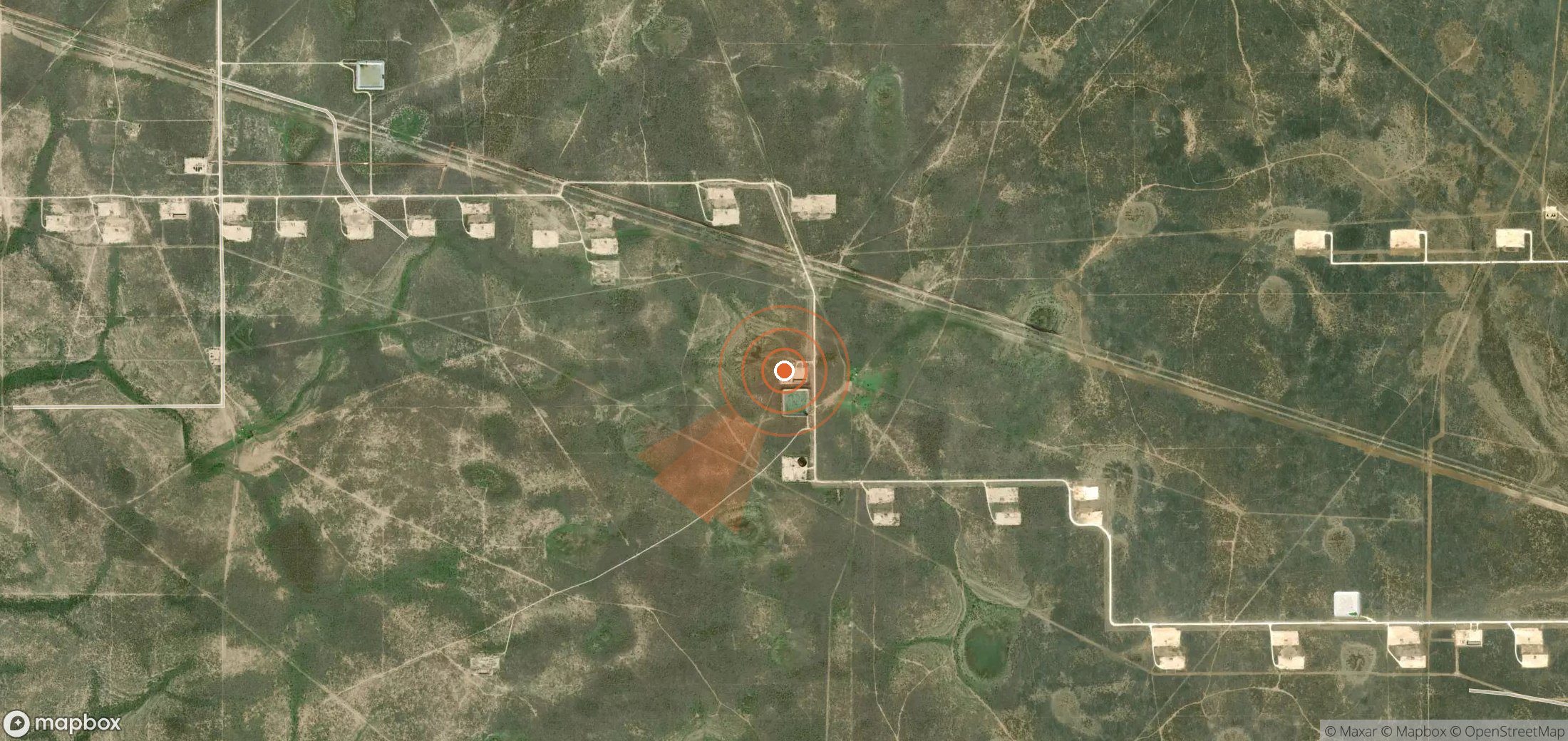 Satellite map of methane plume locations in United States