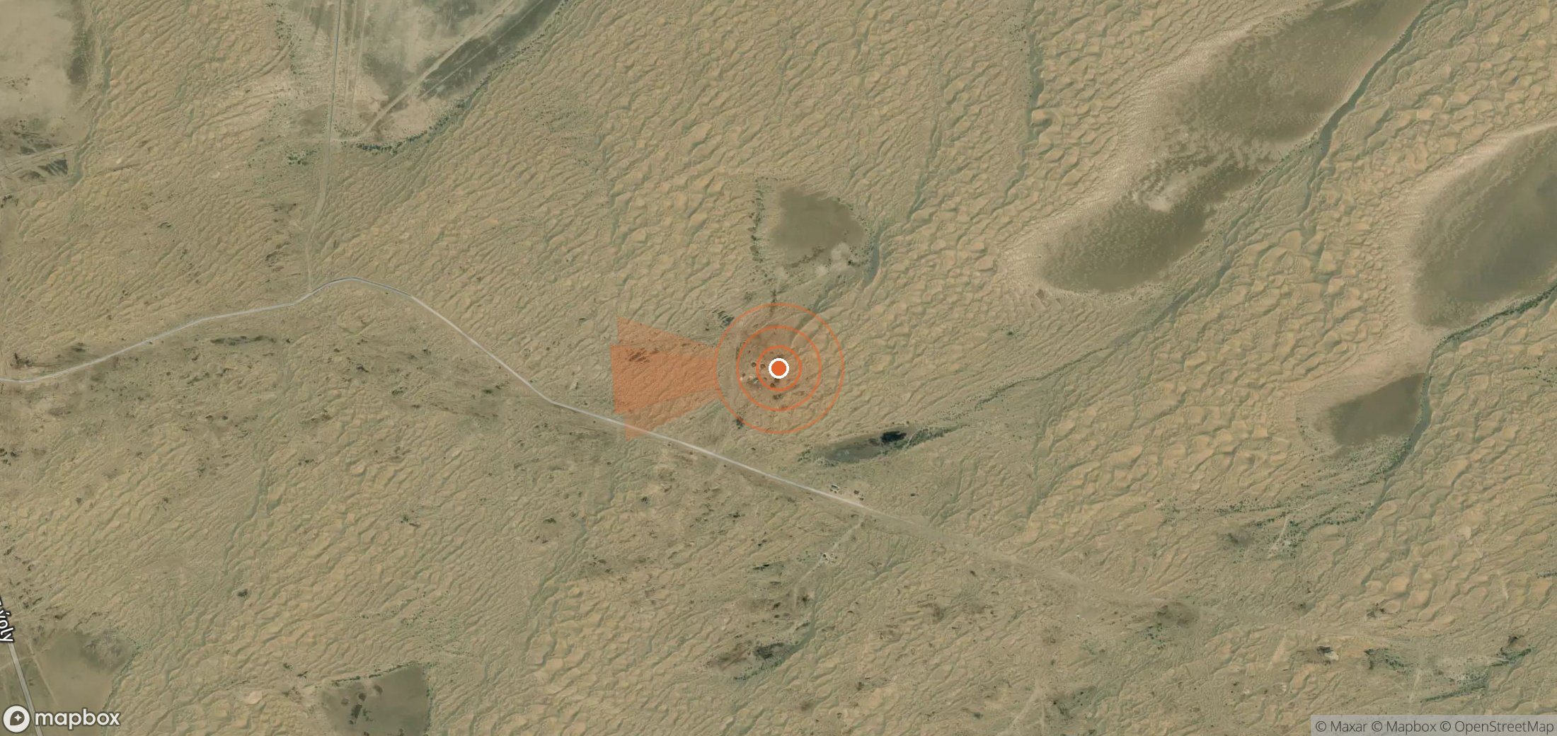 Satellite map of methane plume locations in Turkmenistan