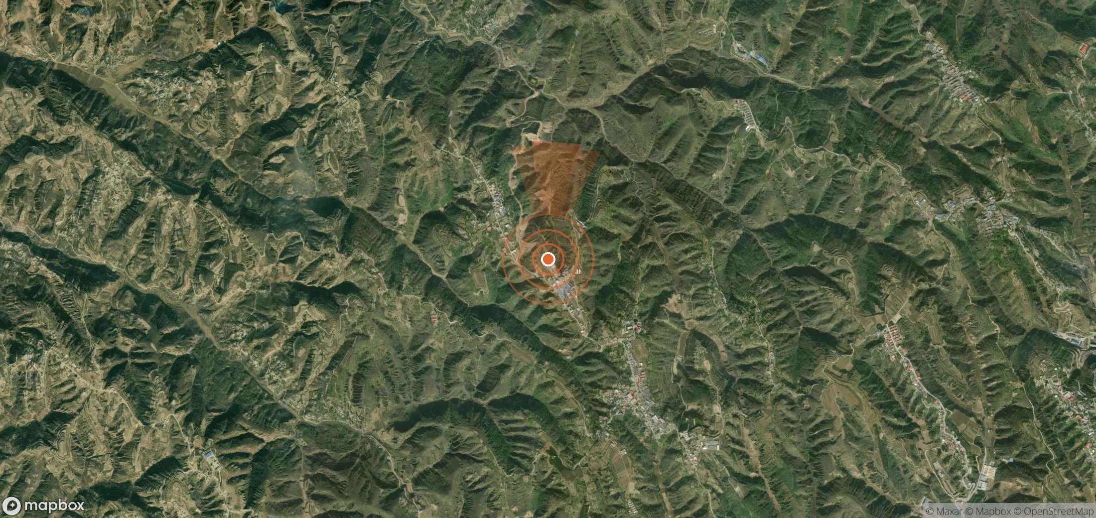 Mapa satelital de plumas de metano en China