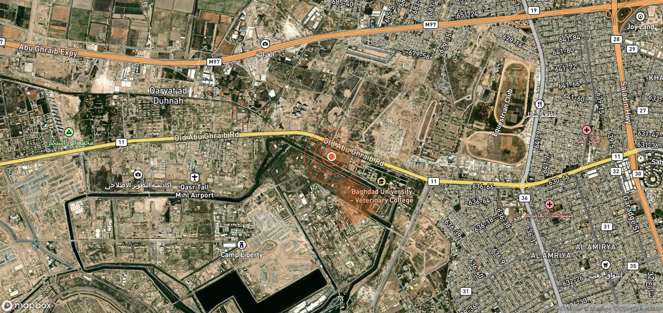 Mapa satelital de plumas de metano en Irak