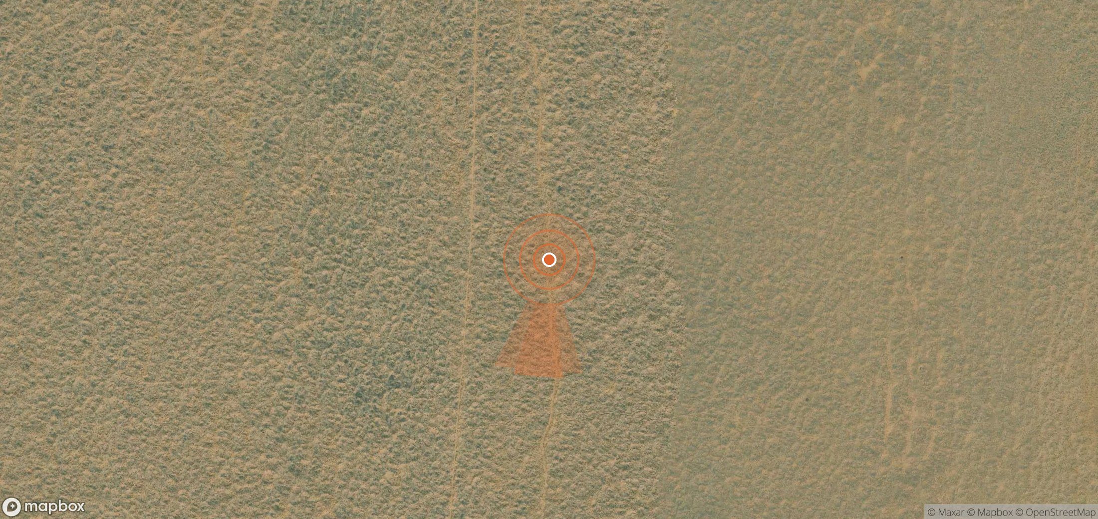 Satellite map of methane plume locations in Turkmenistan