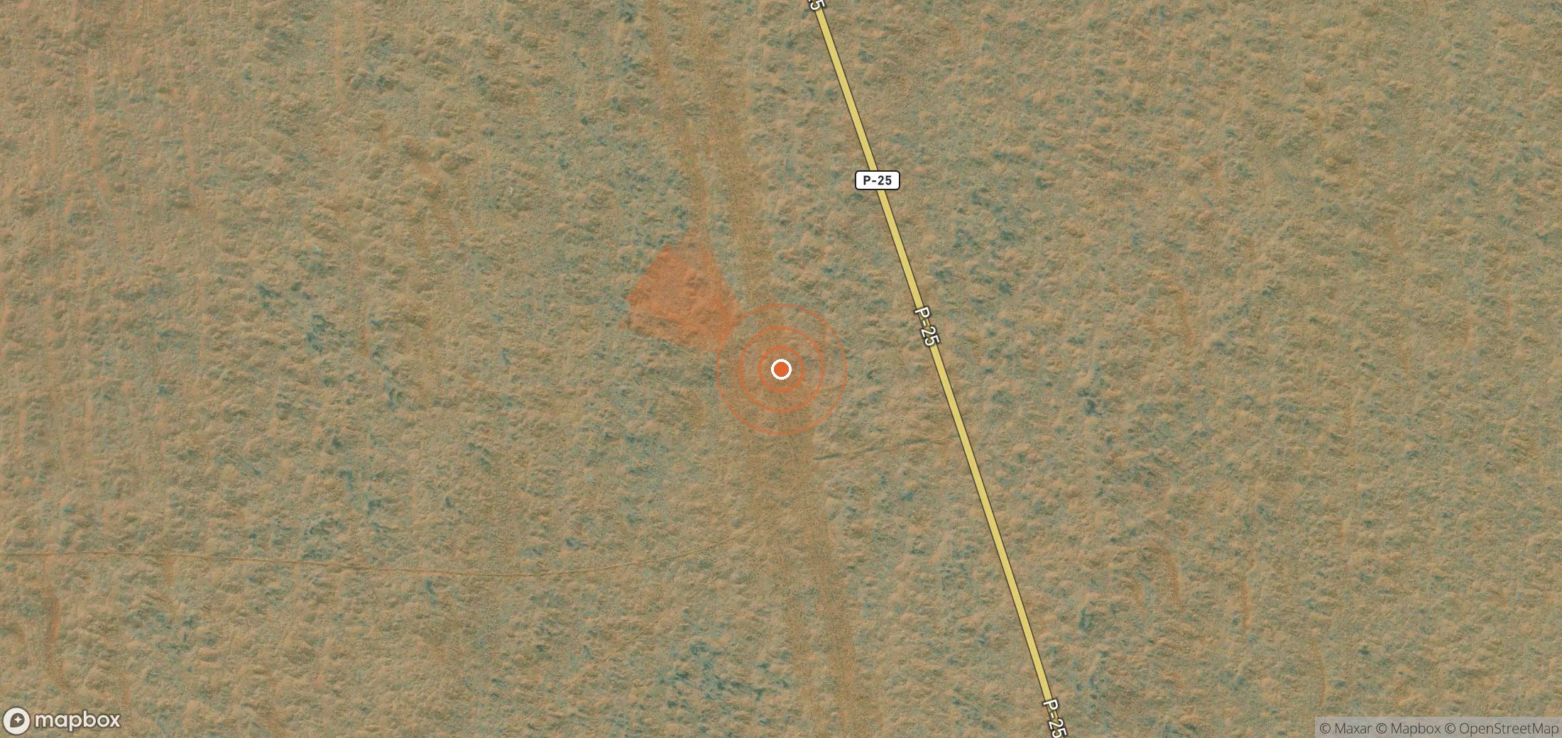 Satellite map of methane plume locations in Turkmenistan