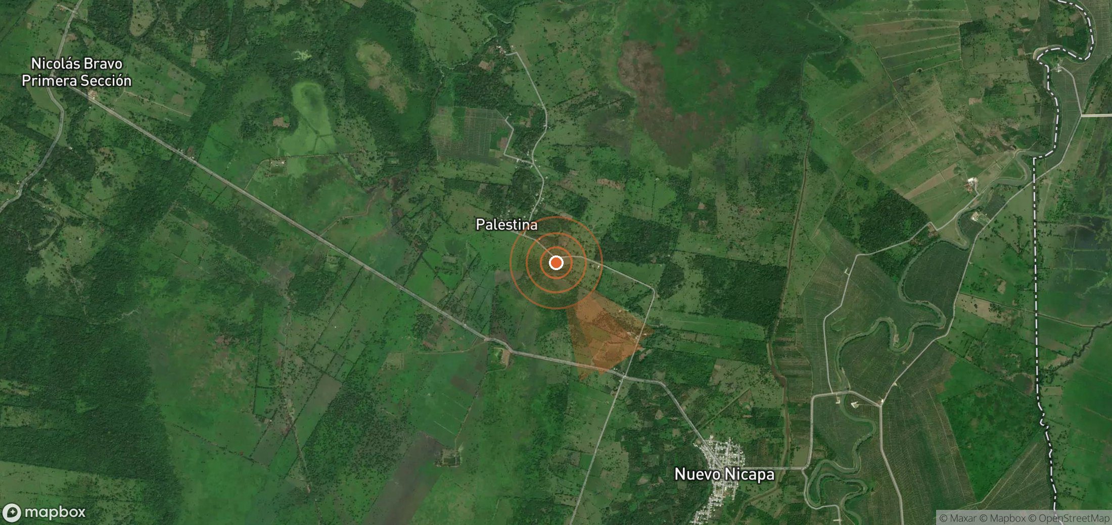 Satellite map of methane plume locations in Mexico