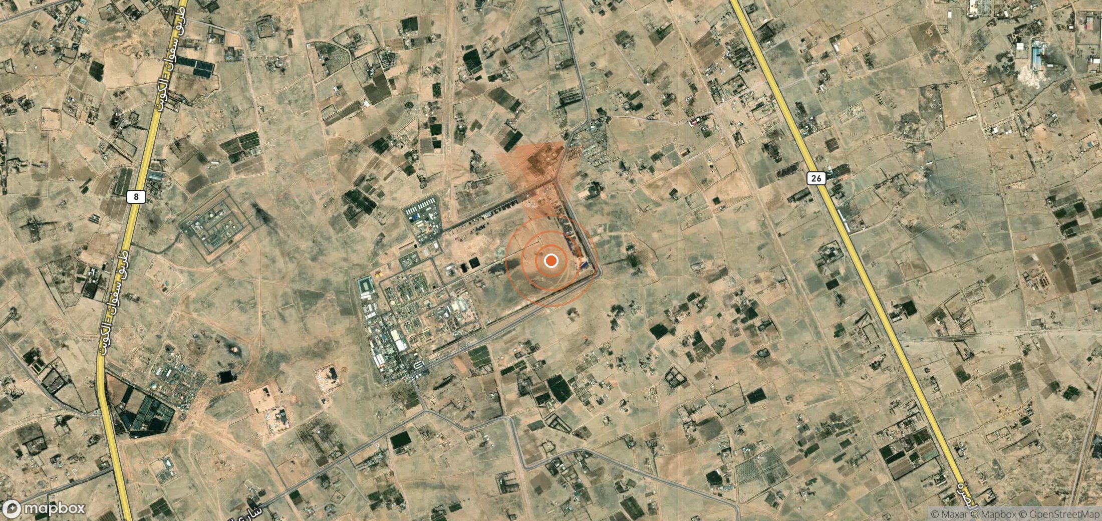 Mapa satelital de plumas de metano en Irak