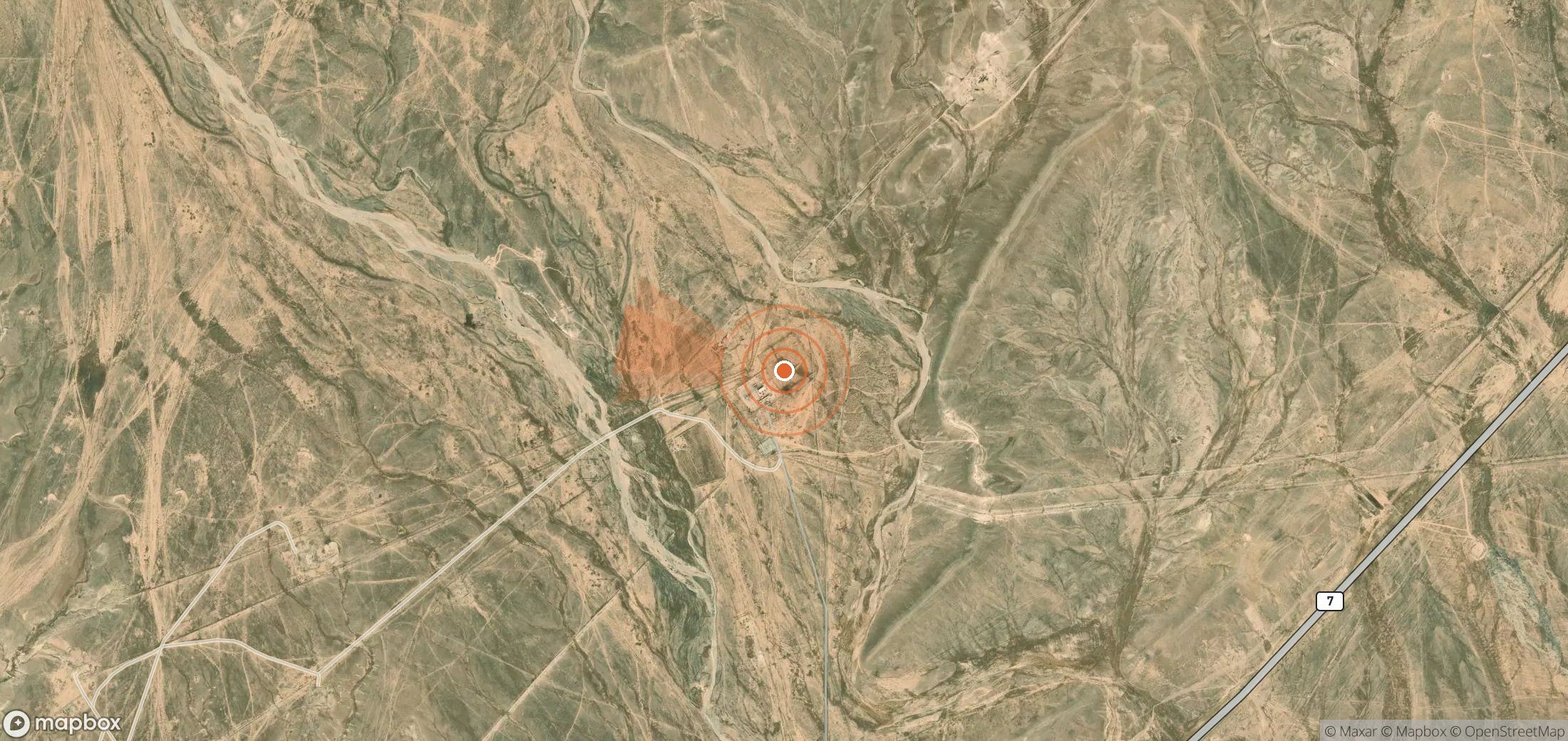 Mapa satelital de plumas de metano en Siria