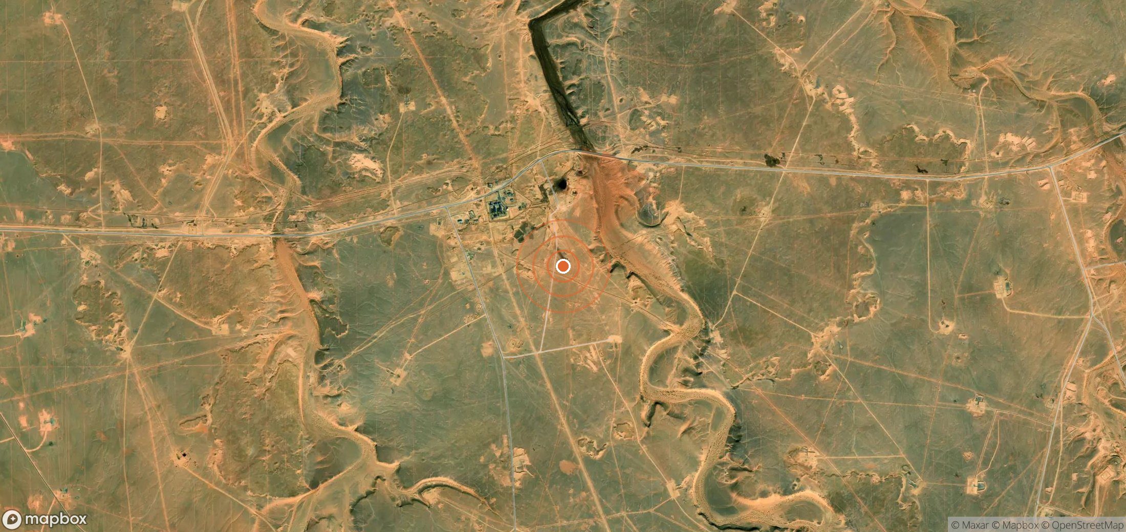 Satellite map of methane plume locations in Algeria
