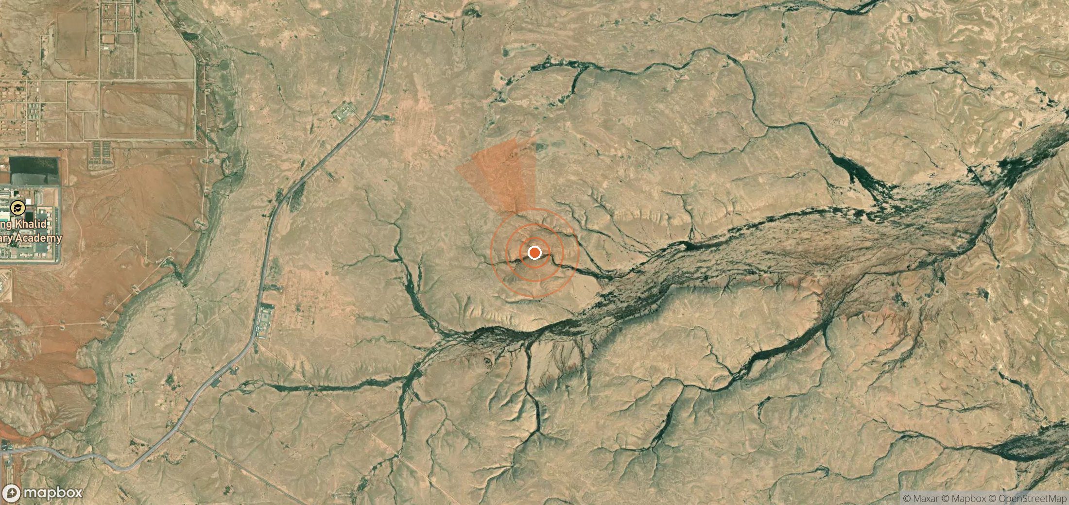 Satellite map of methane plume locations in Saudi Arabia