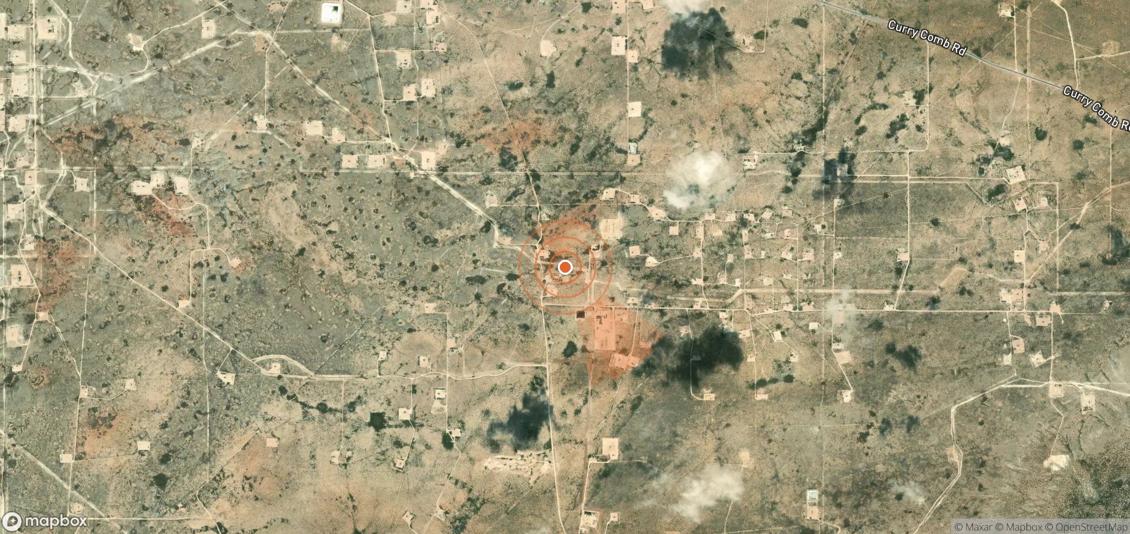Mapa satelital de plumas de metano en Estados Unidos