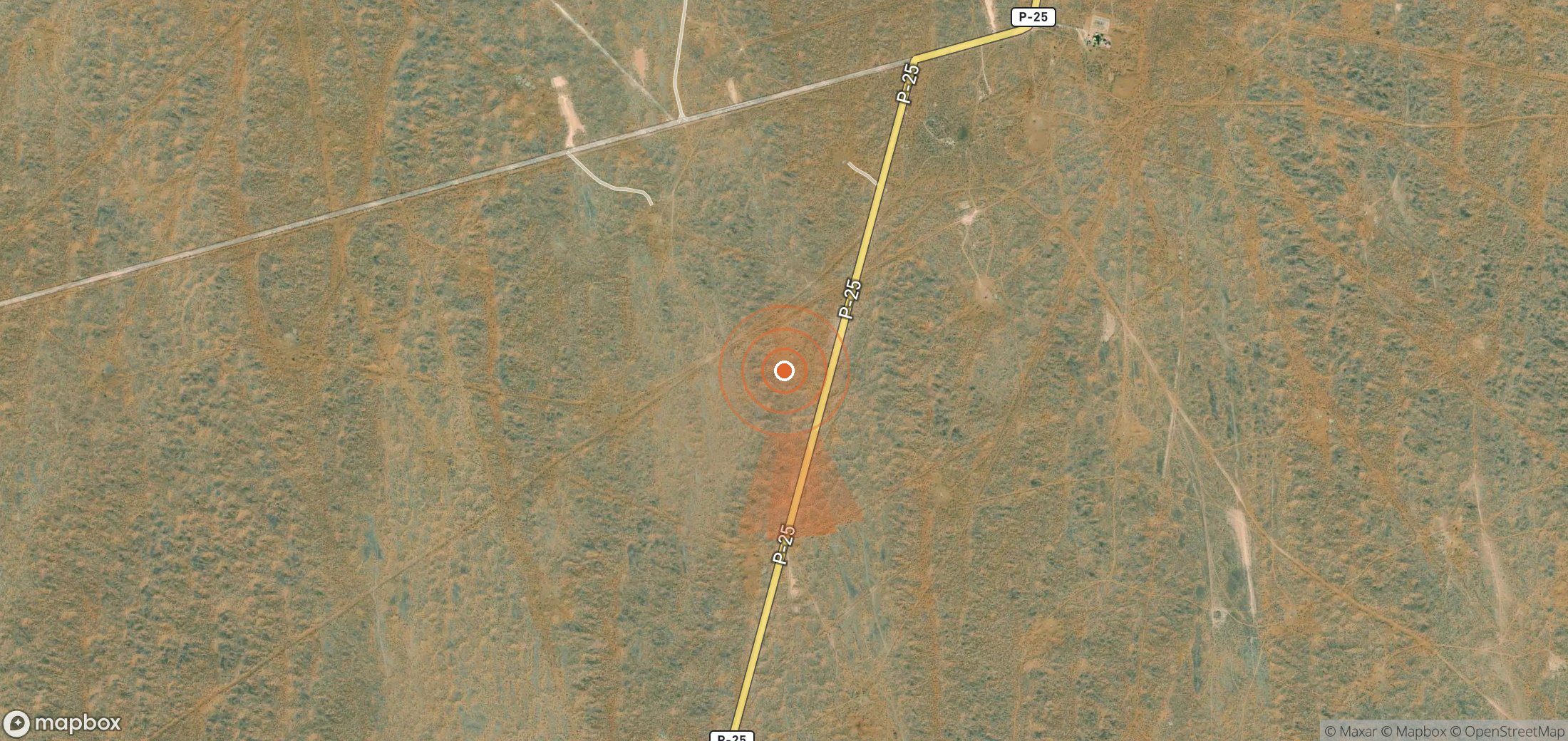 Satellite map of methane plume locations in Turkmenistan