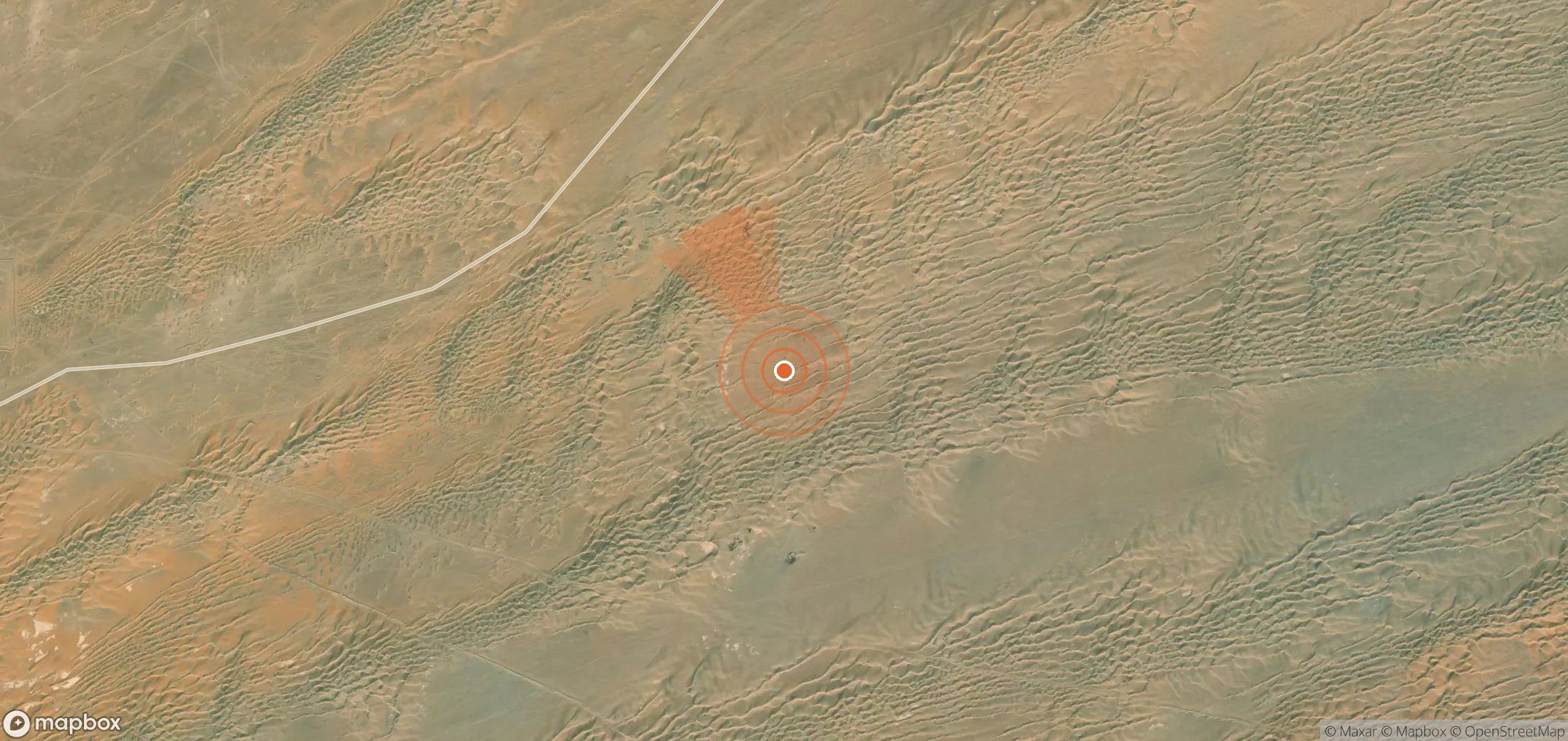 Satellite map of methane plume locations in Yemen