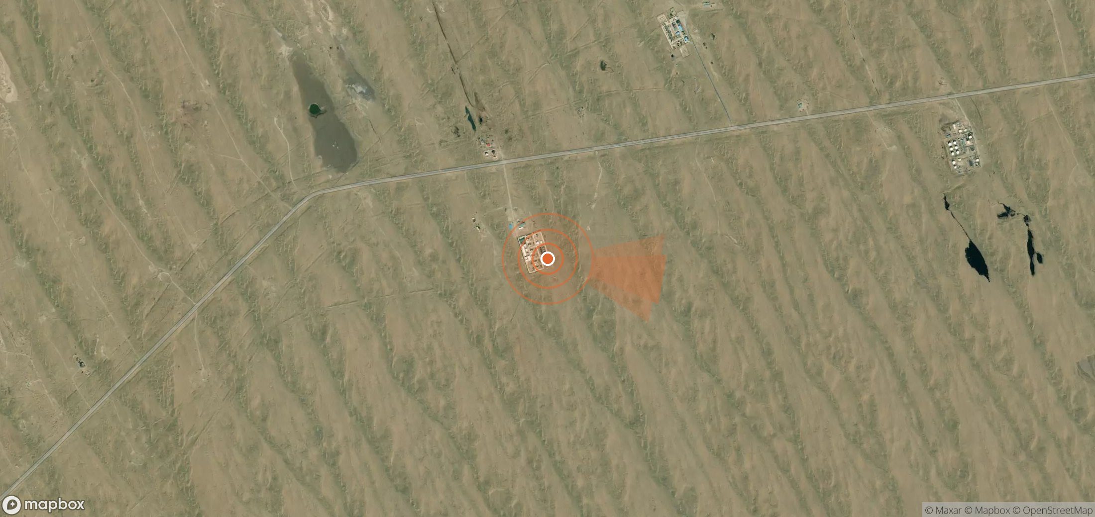 Mapa satelital de plumas de metano en Turkmenistán