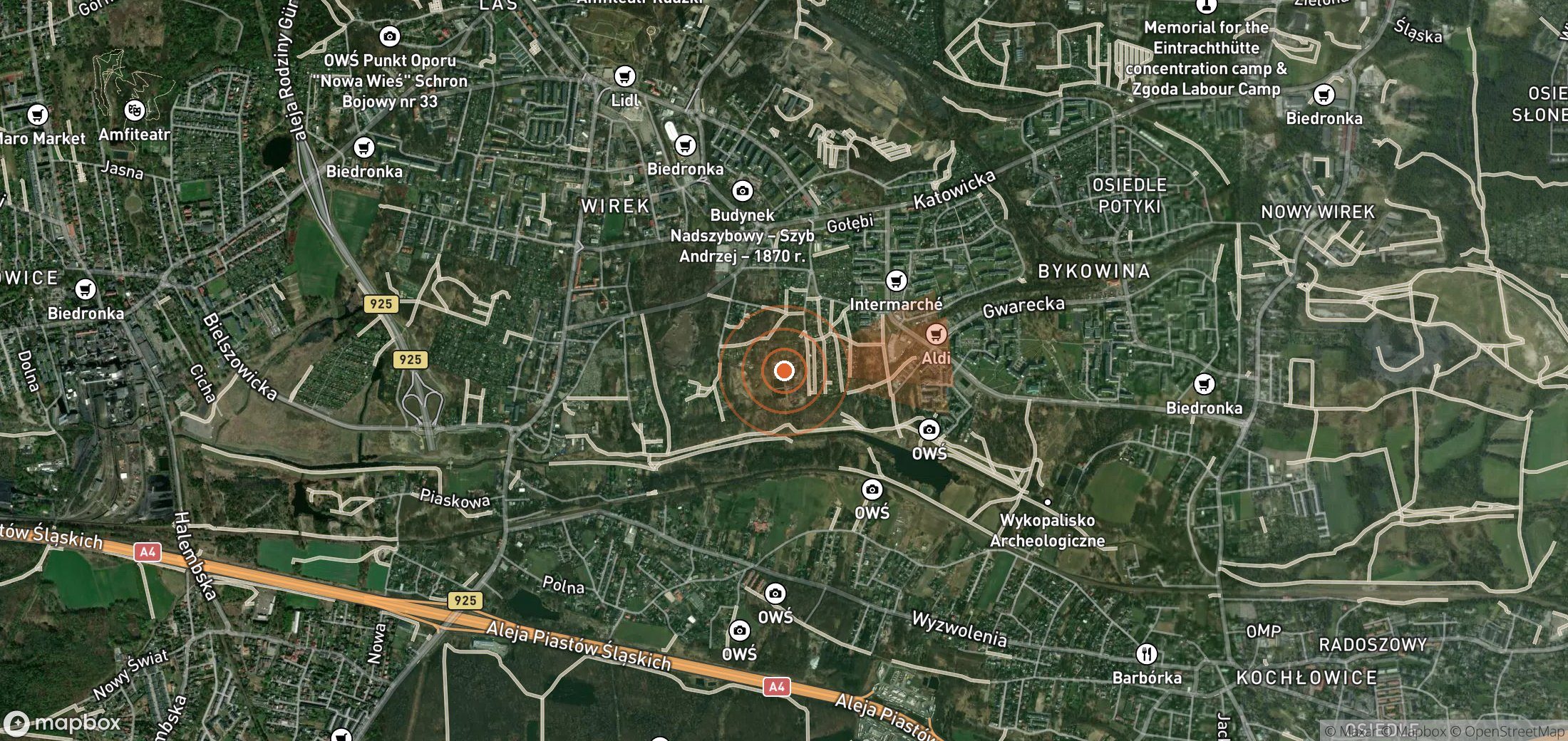 Satellite map of methane plume locations in Poland