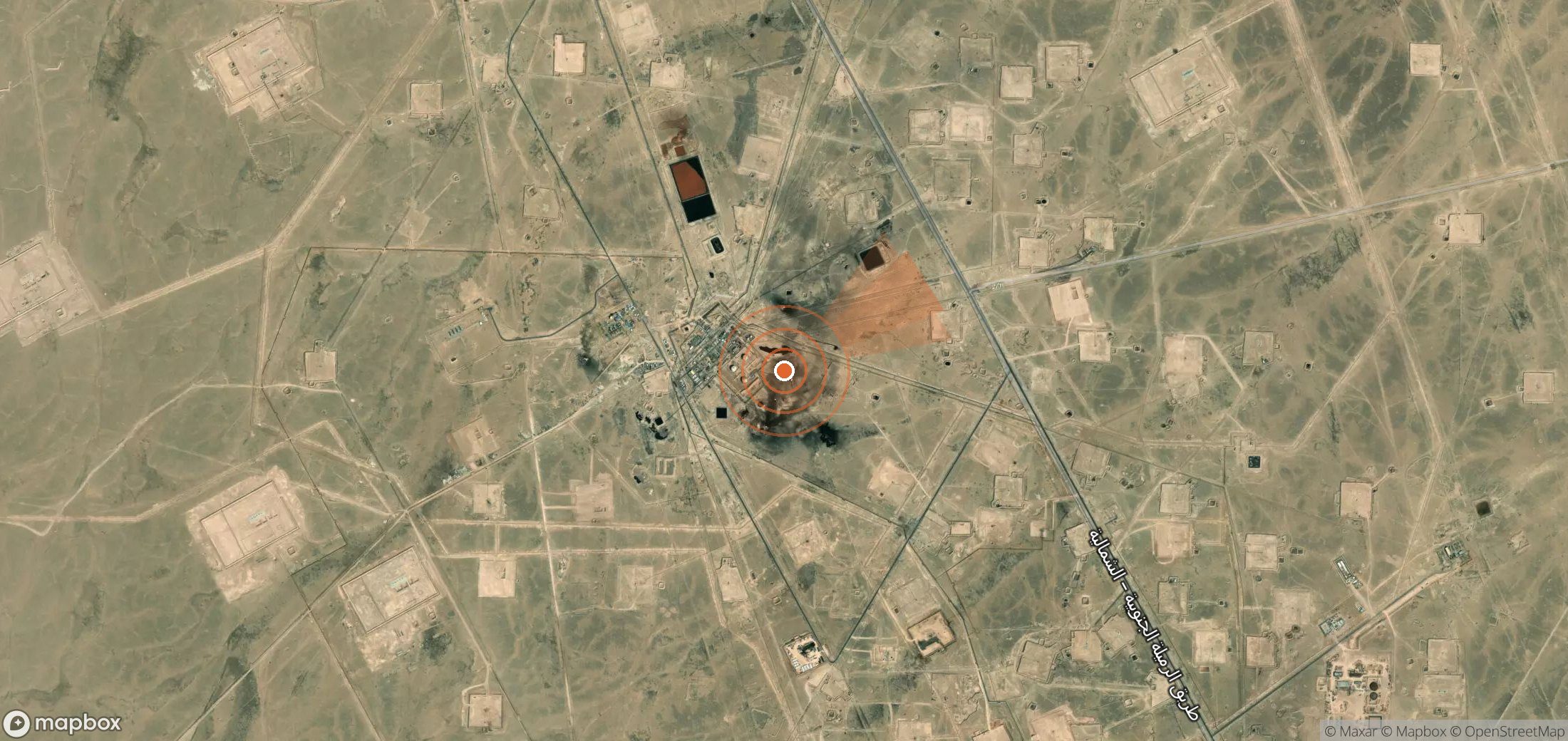Mapa satelital de plumas de metano en Irak