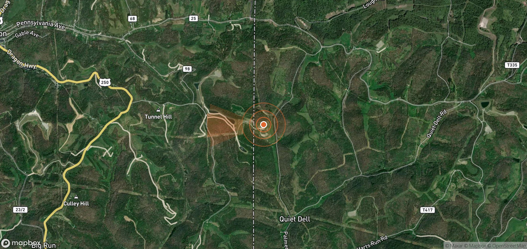 Mapa satelital de plumas de metano en Estados Unidos
