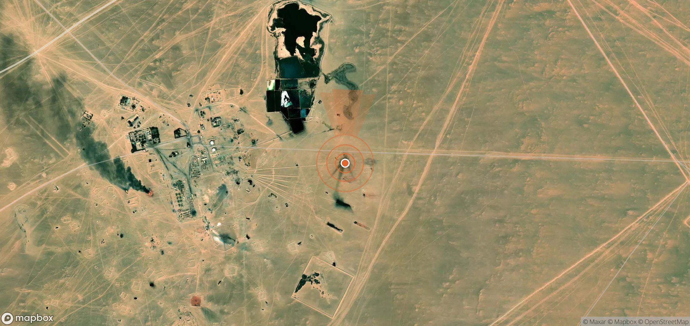 Mapa satelital de plumas de metano en Libia