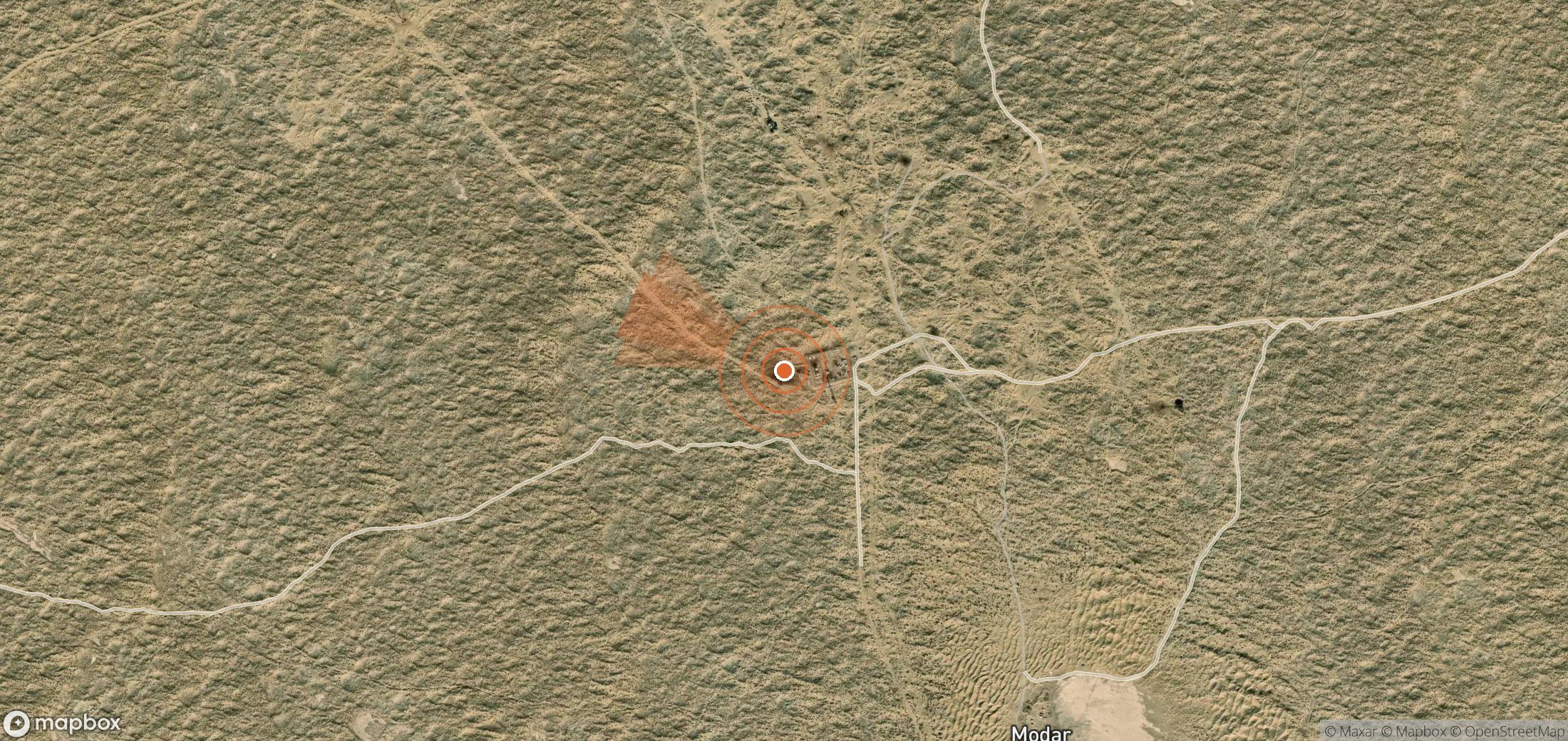 Satellite map of methane plume locations in Turkmenistan