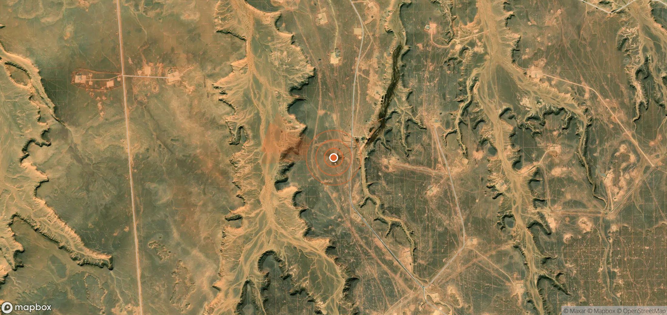 Satellite map of methane plume locations in Algeria