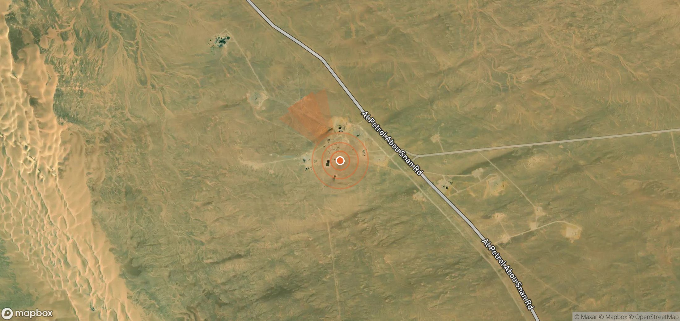 Mapa satelital de plumas de metano en Egipto