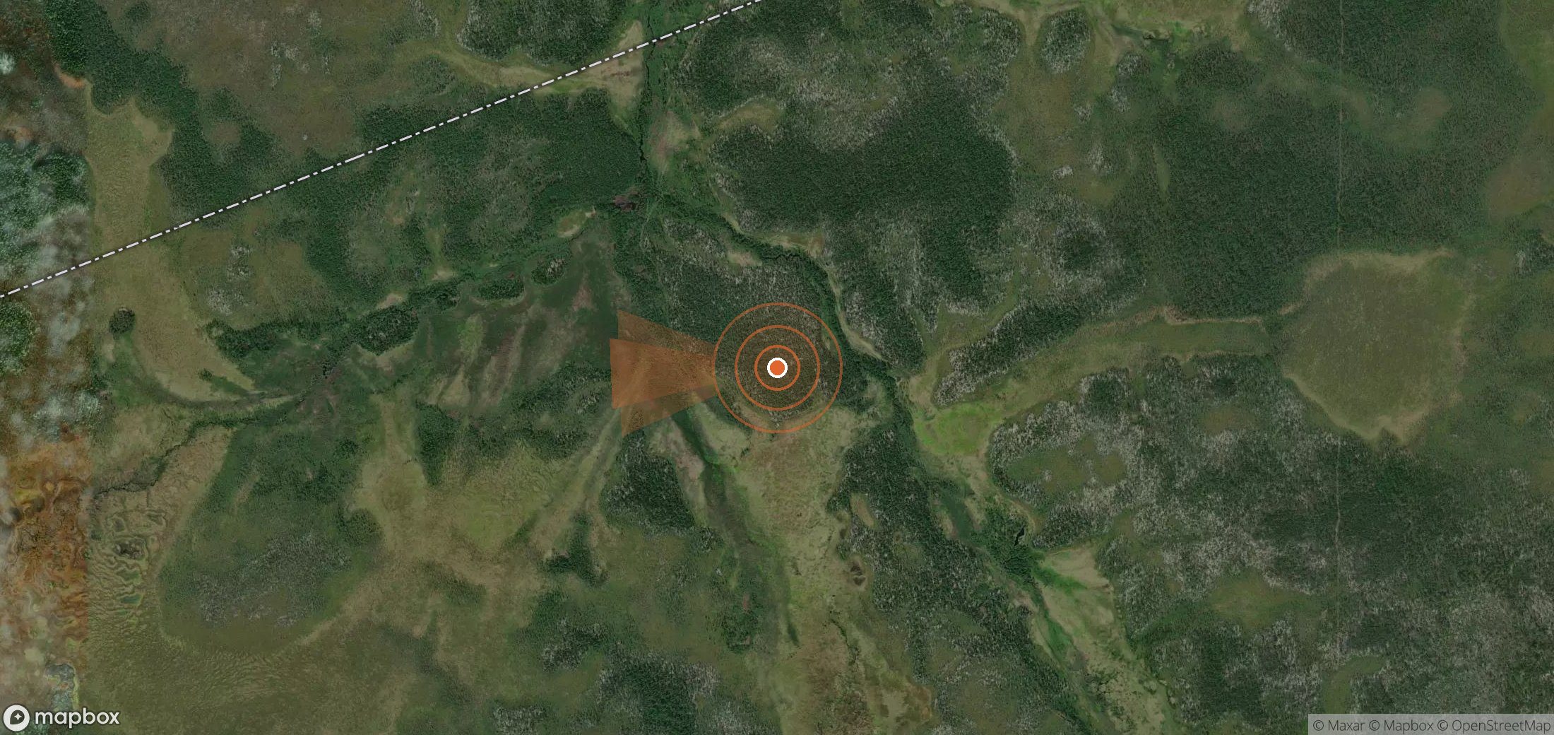 Satellite map of methane plume locations in Russia