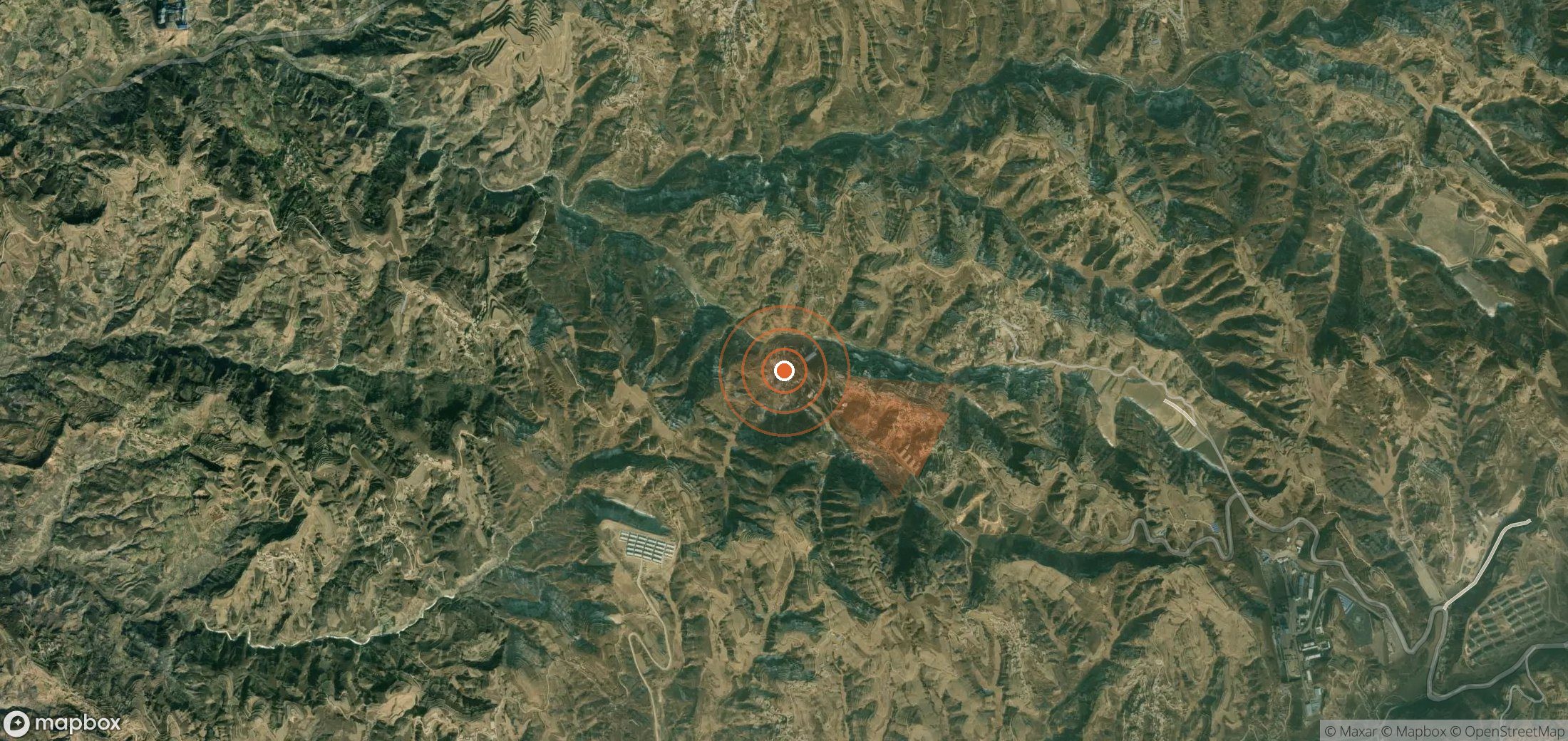 Satellite map of methane plume locations in China